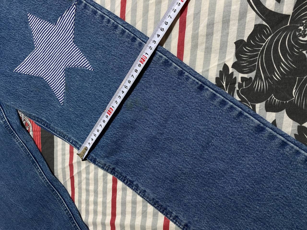 Japanese Brand Distressed Dirty Patchwork Flared Denim Jeans Crush Faded Size US 32 / EU 48 - 5 Thumbnail