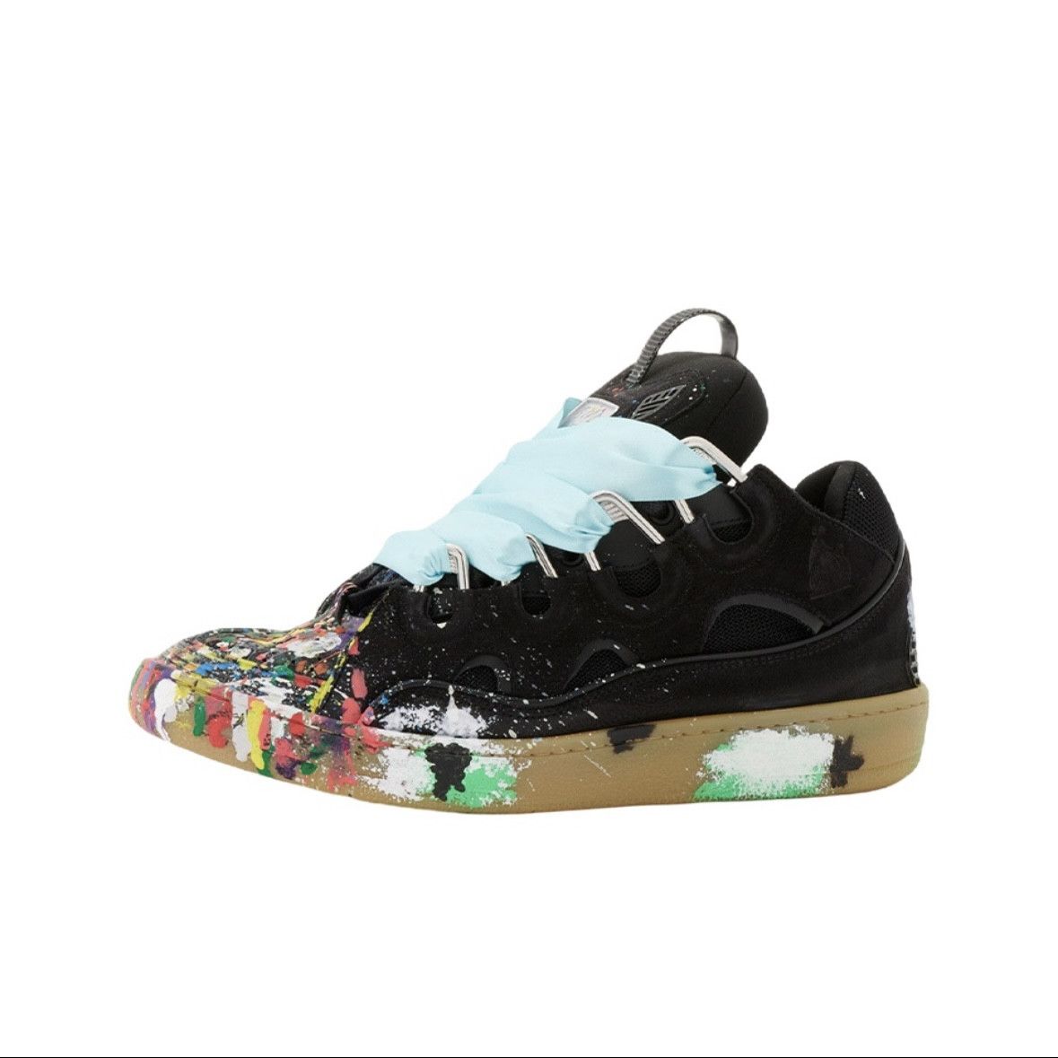 Pre-owned Gallery Dept. X Lanvin Printed Curb Sneakers In Black