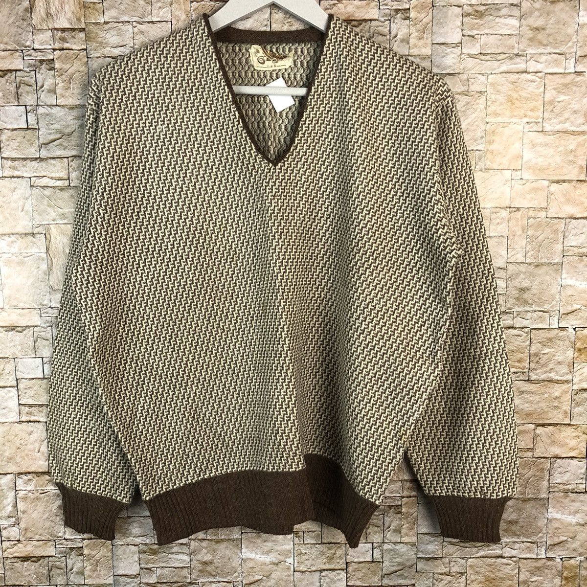 Homespun Knitwear × Japanese Brand Argus Brown vintage japan Knitwear #A1111 Size US M / EU 48-50 / 2 - 3 Thumbnail