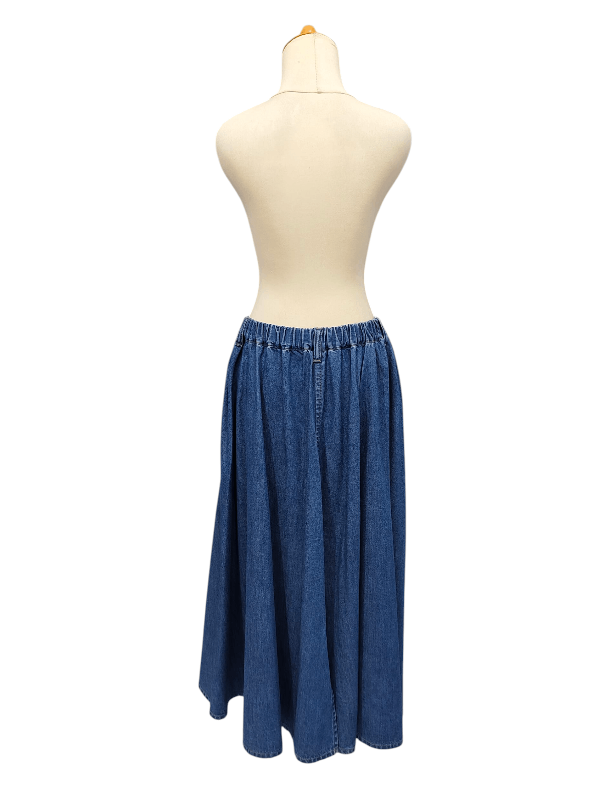 Frapbois SAMPLE🔥Frapbois🇯🇵 A-Line Wide Flare Denim Skirt Size 32" / US 10 / IT 46 - 3 Thumbnail