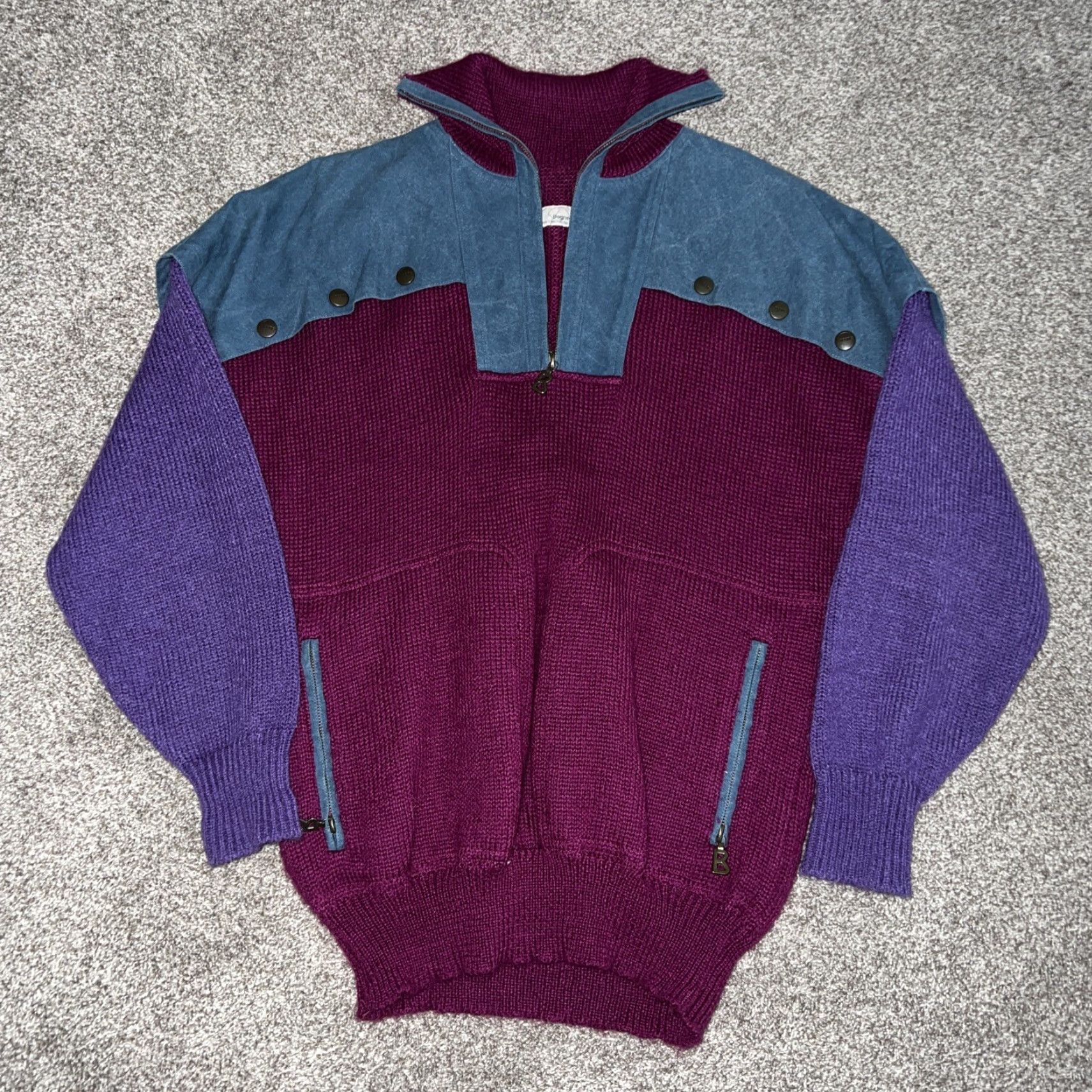 Bogner VINTAGE Bogner Purple Half Zip Pullover Sweater Womens Size 40 Size S / US 4 / IT 40 - 2 Thumbnail
