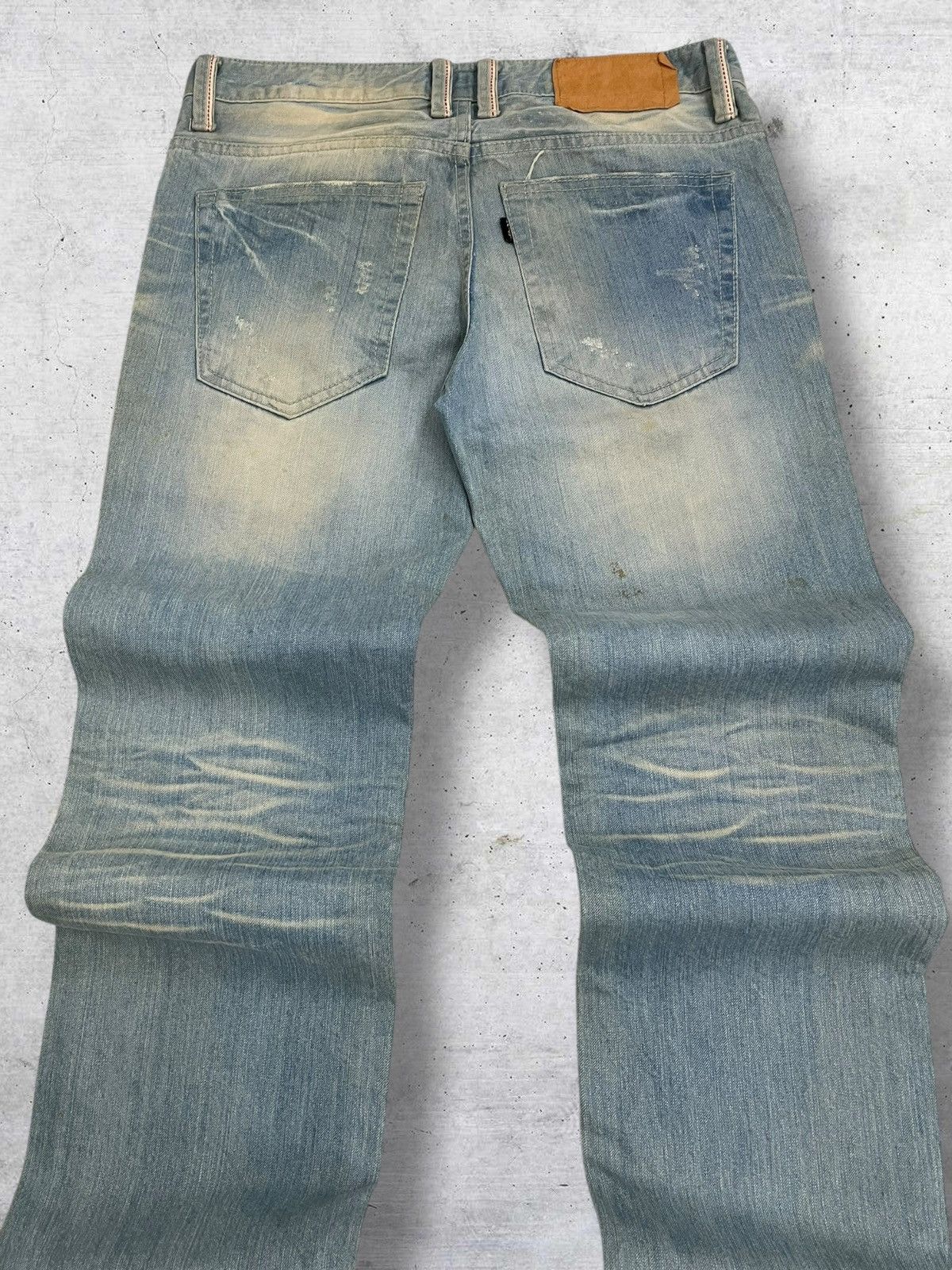 If Six Was Nine VINTAGE DAISY 90S JAPAN DESIGNER BORO PATCHWORK RIPPED DENIM Size US 31 - 12 Thumbnail