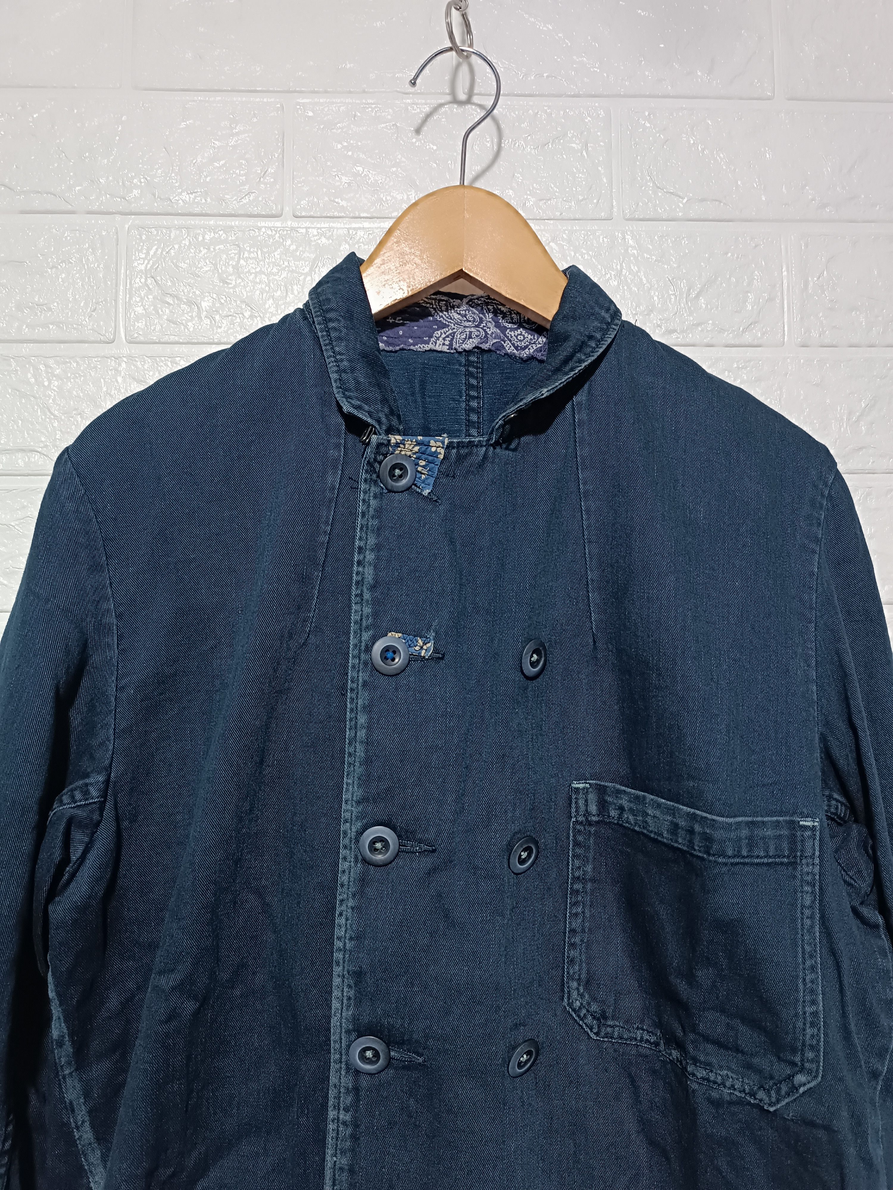 45rpm 45rpm Double Breasted Distressed Indigo Dyed Cotton Size US L / EU 52-54 / 3 - 3 Thumbnail