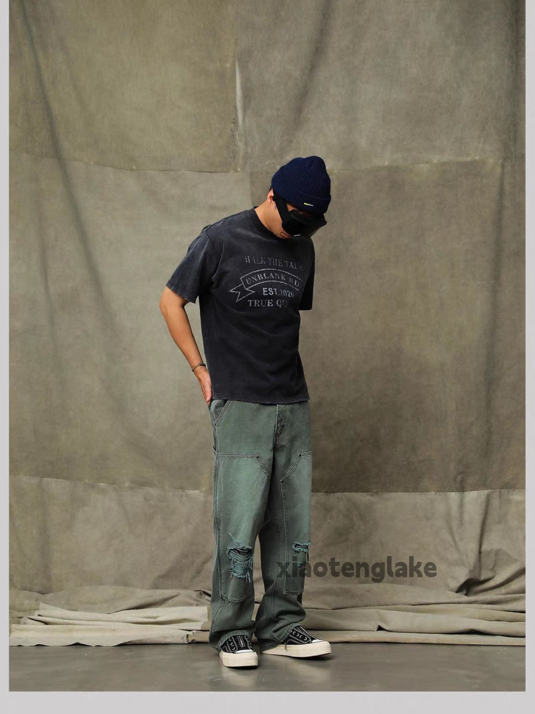 Vintage washed faded loose baggy skate hiphop carpenter jeans Size US 34 / EU 50 - 4 Thumbnail
