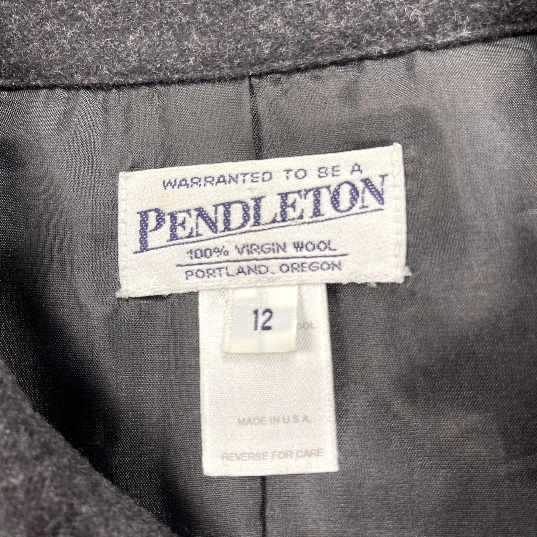 Pendleton Pendleton Coat Womens 12 Gray 100% Virgin Wool Button Front Made USA Lined Size XL / US 12-14 / IT 48-50 - 4 Thumbnail