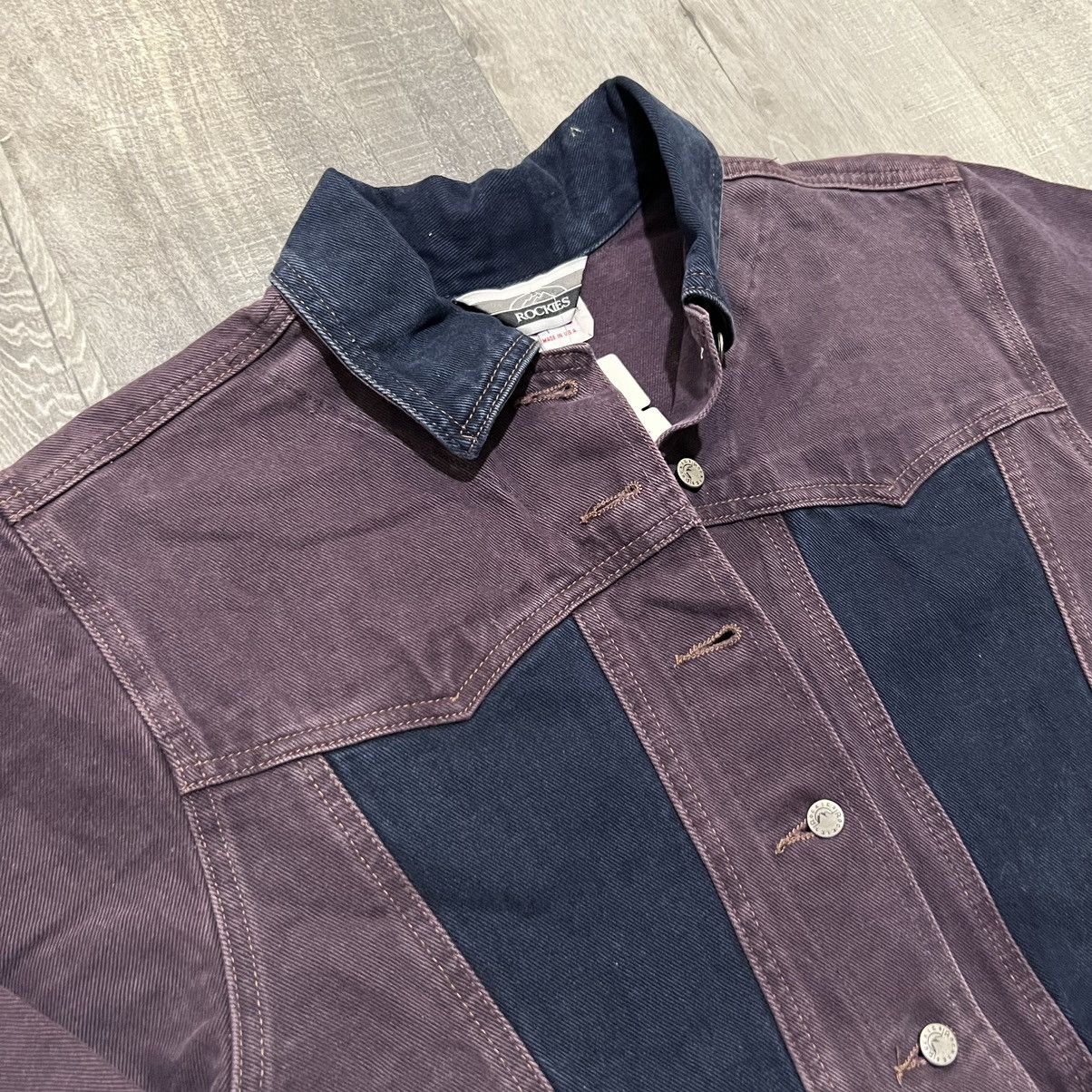 Vintage VTG Rockies Jeans Denim Purple Cropped Western USA Jacket Size M / US 6-8 / IT 42-44 - 4 Thumbnail