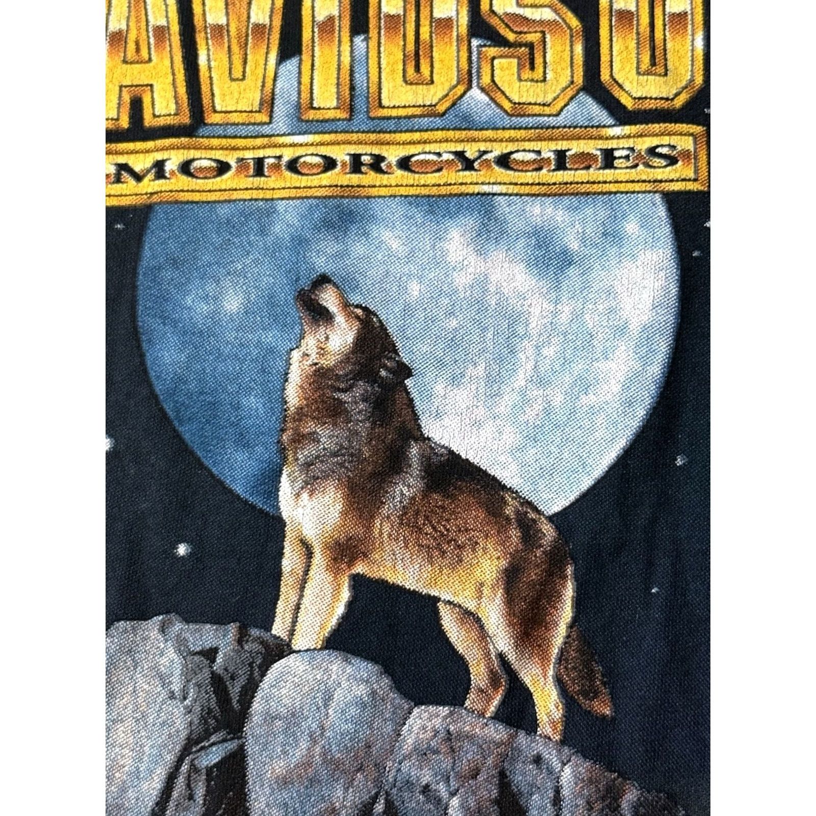 Harley Davidson VINTAGE Harley-Davidson Shirt Unisex Adults Large Black 1990s Howling Wolf Sturgis Biker Size US L / EU 52-54 / 3 - 5 Thumbnail