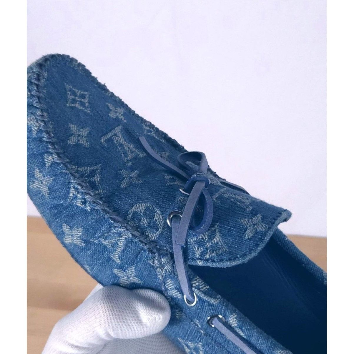 Louis Vuitton Louis Vuitton Blue Denim Monogram Men's Arizona Moccasins US Size US 10.5 / EU 43-44 - 15 Thumbnail