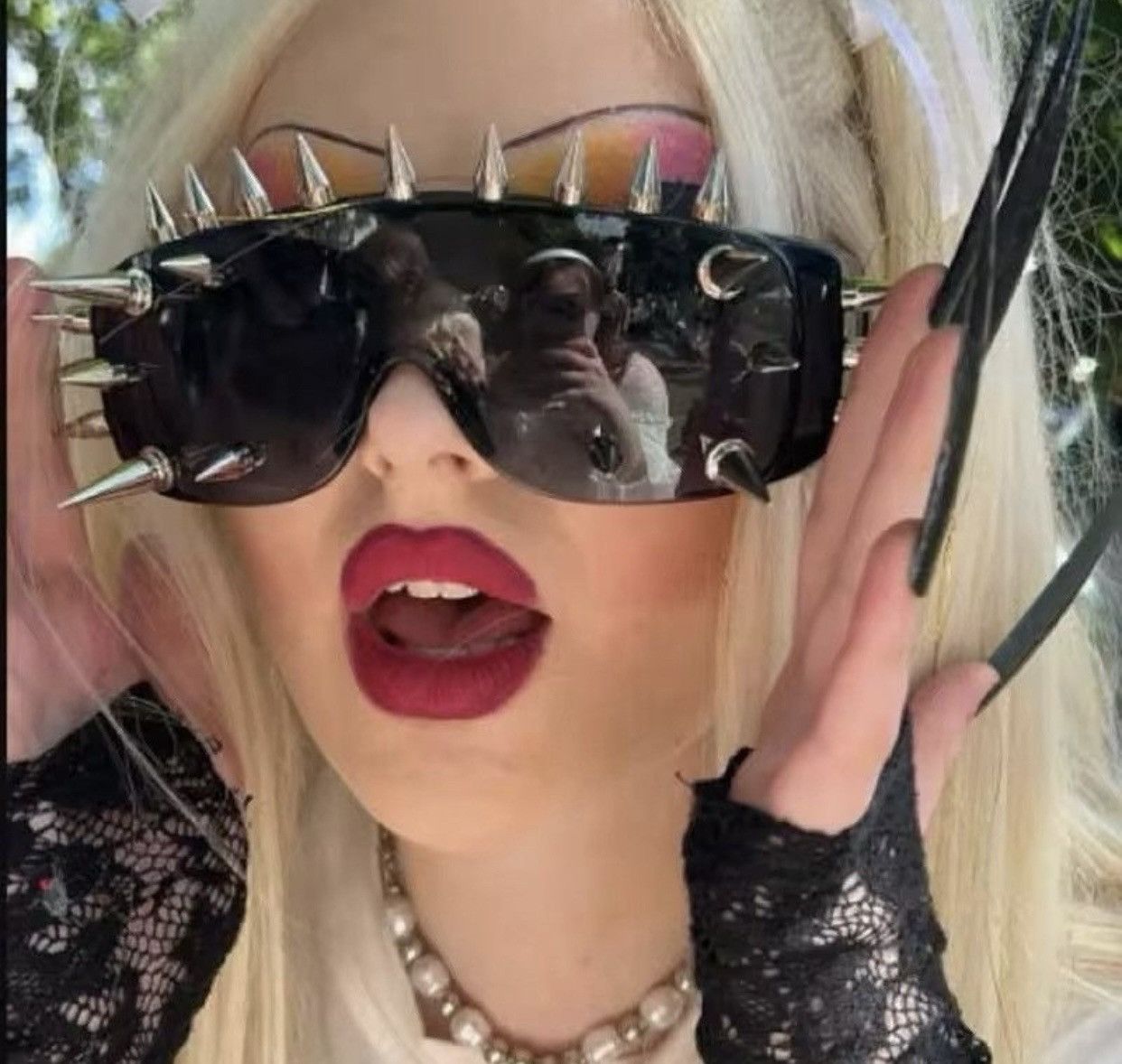 Electric Visual × Japanese Brand Punk Rock Skinner Spike Glasses Shade Size ONE SIZE - 4 Thumbnail