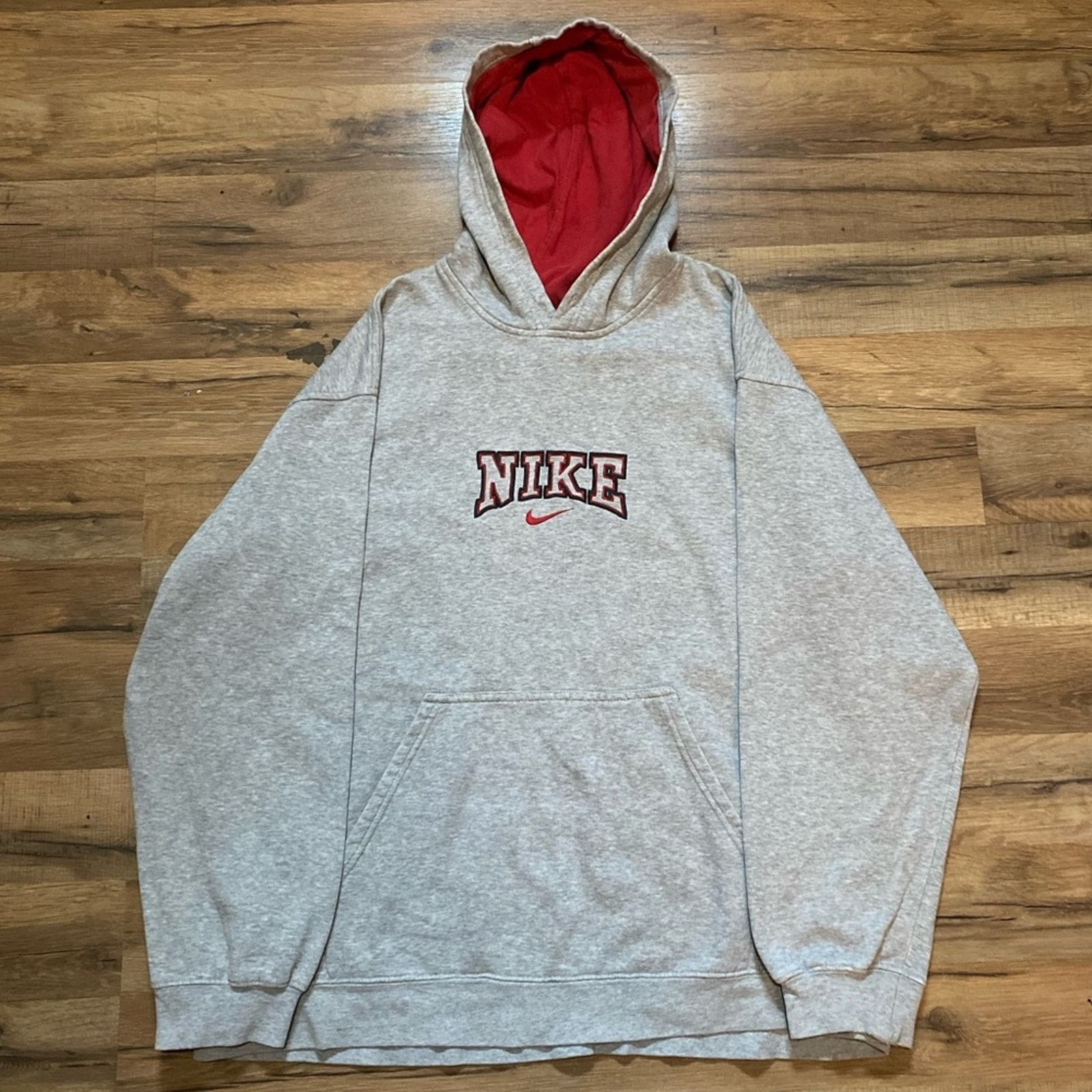 Nike Y2K Nike Spell Out Center Swoosh Hoodie Size US L / EU 52-54 / 3 - 1 Thumbnail