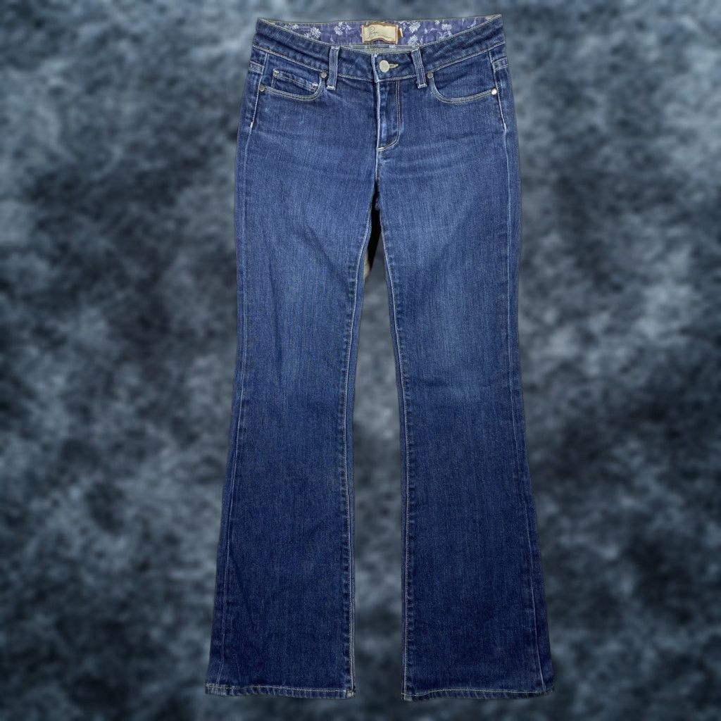 Paige Paige Hollywood Hills Bootcut Jeans Women Size 27 Blue Distressed Stretch Flare Size 27" / US 4 / IT 40 - 1 Thumbnail
