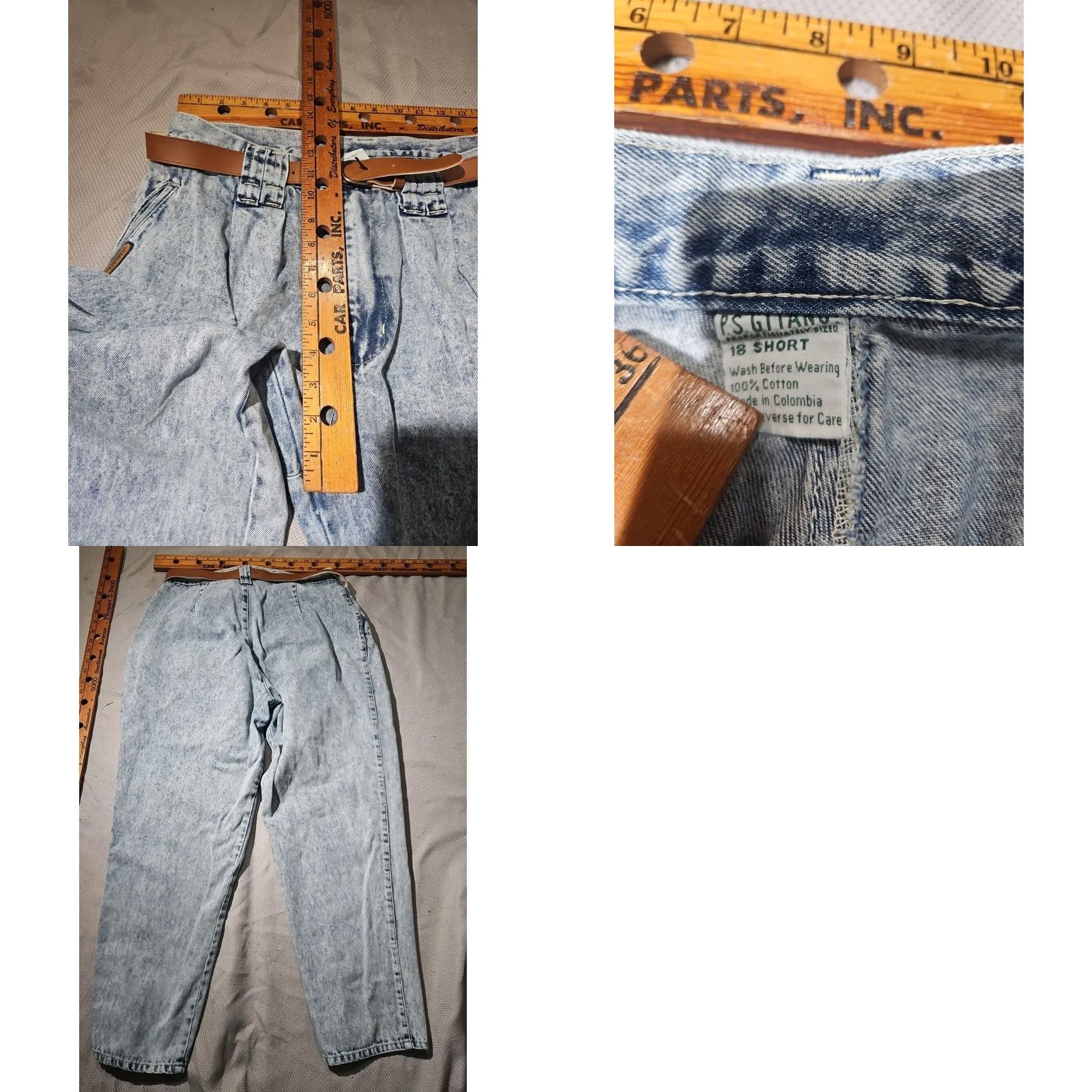 Vintage VINTAGE PS Gitano Jeans Womens Sz 18 Short Blue Acid Wash High Rise Taper Bareback Ladies Jeans 80s 90s Retro Hip Hop Logo City Size 40" / US 18 - 9 Thumbnail