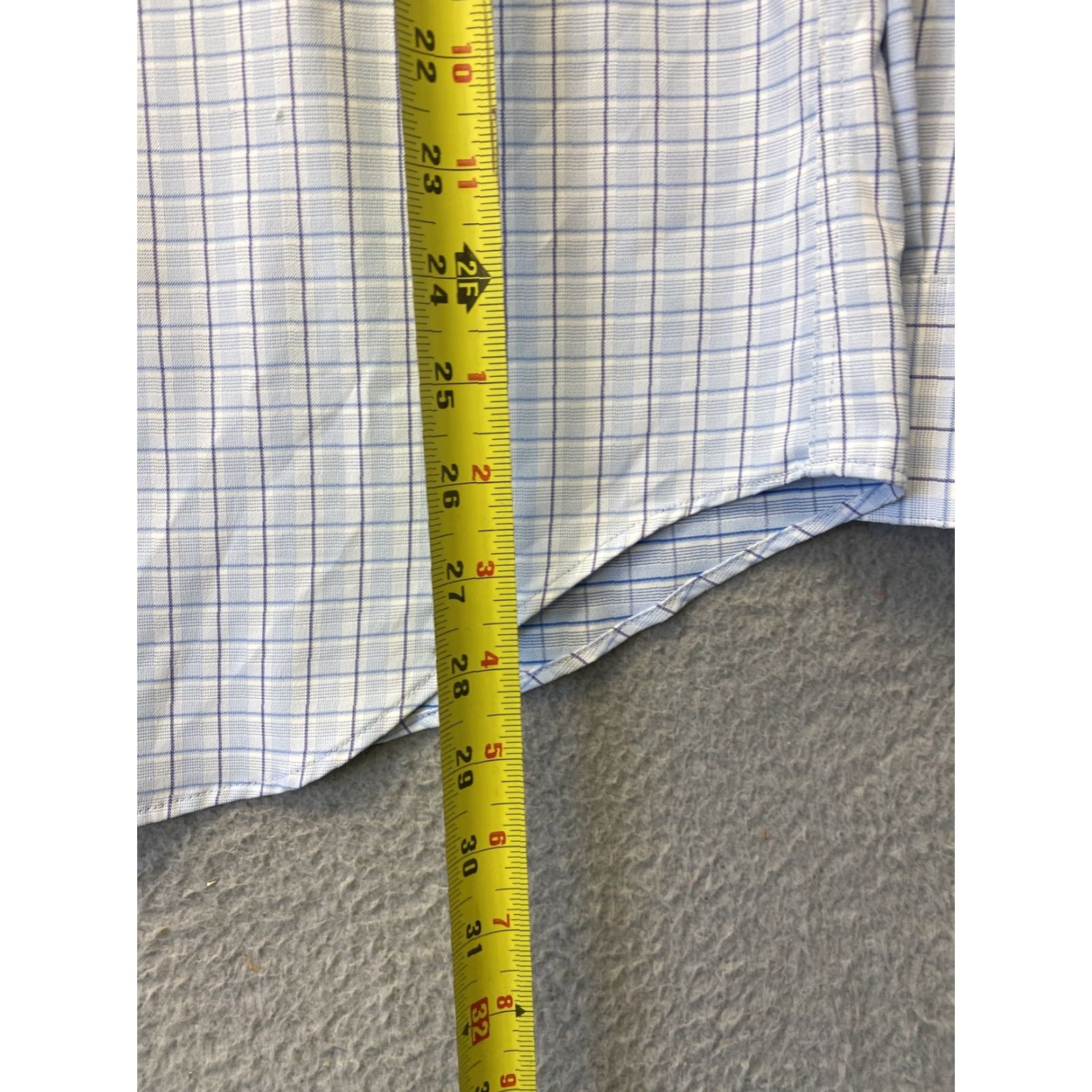 Calvin Klein Calvin Klein Shirt Men 15 1/2 32/33 Blue Check Slim Fit Button-Up Long Sleeve Collared Easy Care Formal Size US M / EU 48-50 / 2 - 7 Thumbnail
