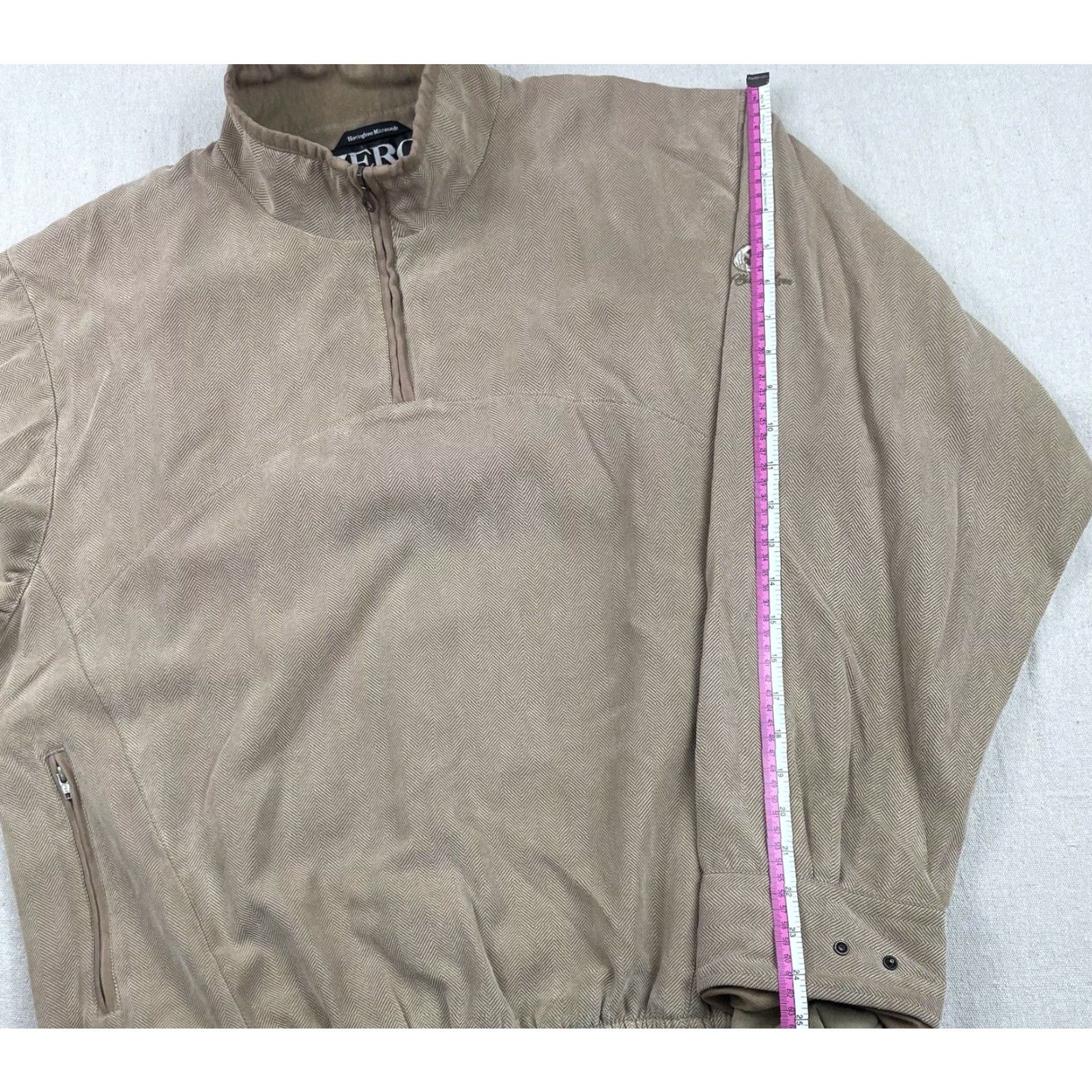 Vintage Zero Restriction Sz Large Golf Jacket Windbreaker Pullover Mens Herringbone Tan Size US L / EU 52-54 / 3 - 6 Thumbnail