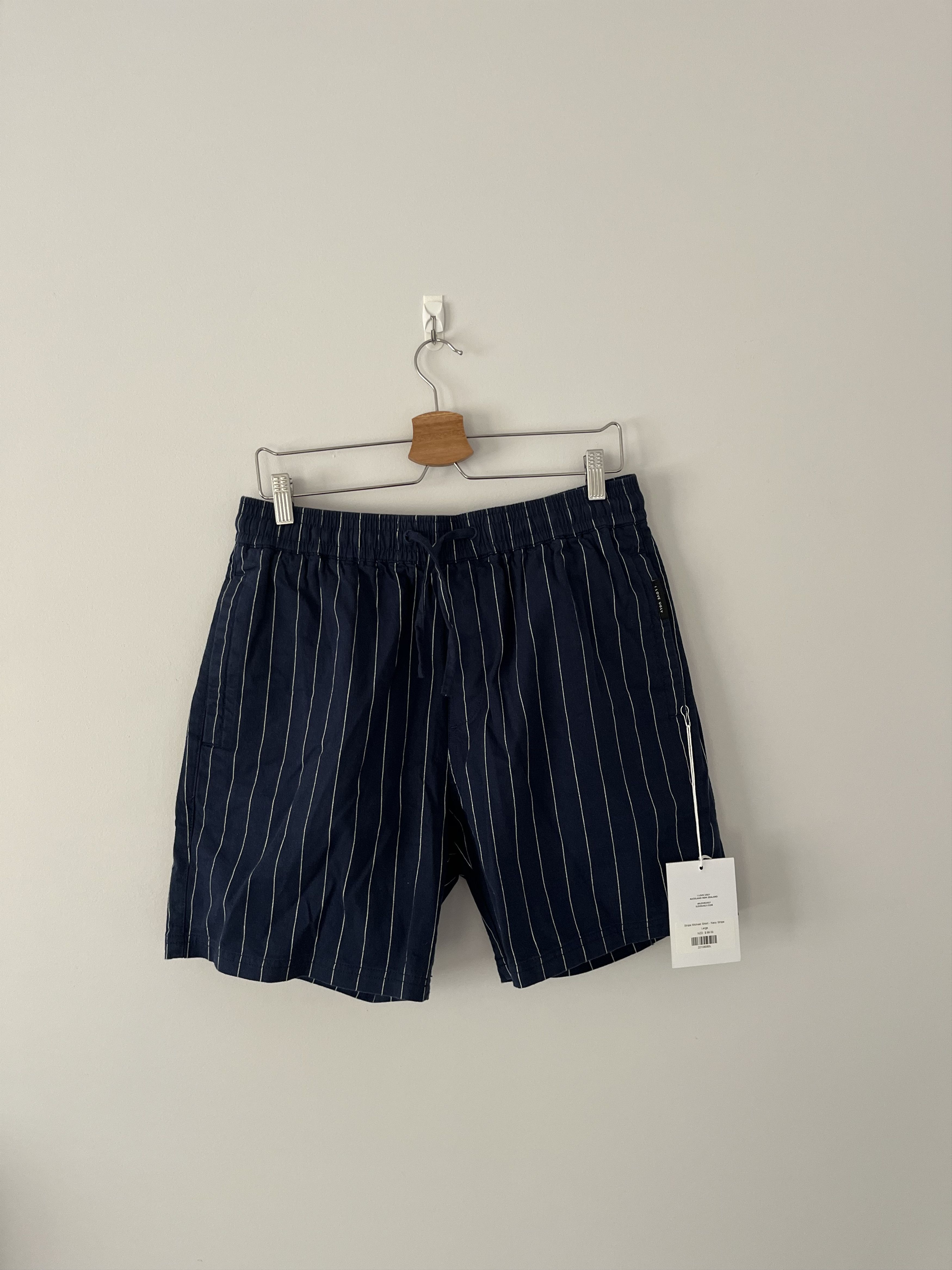 I Love Ugly Navy Striped Shorts Size US 34 / EU 50 - 1 Thumbnail