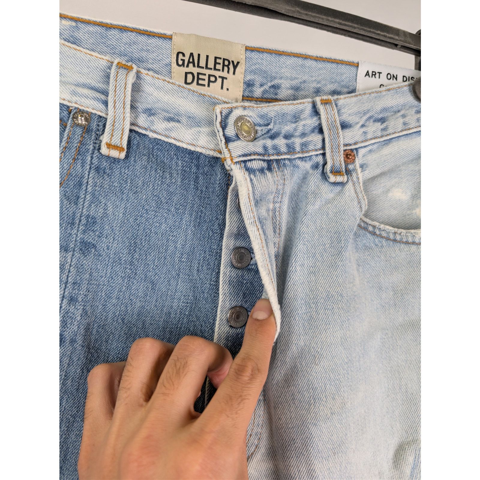 Gallery Dept. o1rshd1 Ken Ripped slim-cut jeans in a blue cotton denim Size US 32 / EU 48 - 10 Thumbnail