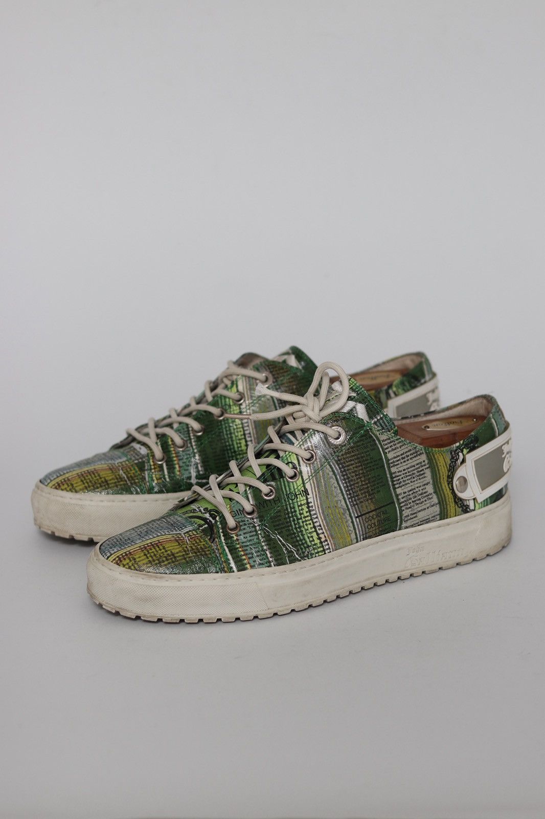 John Galliano JOHN GALLIANO Newspaper Print Leather Sneakers Size US 9 / EU 42 - 5 Thumbnail