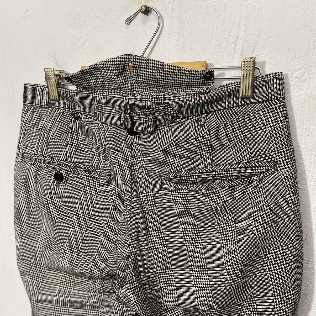 If Six Was Nine × Japanese Brand × Vintage Motel inc Punk Design Long Pants Checkered Grey Size US 32 / EU 48 - 5 Thumbnail