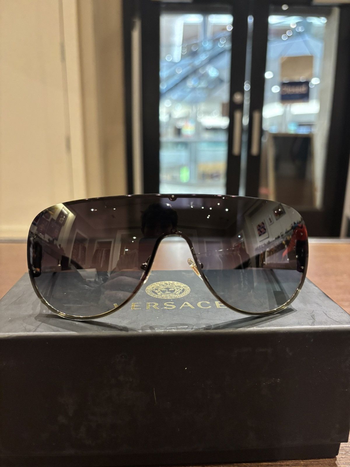 Versace Versace Gold Motif Sunglasses Size ONE SIZE - 2 Thumbnail