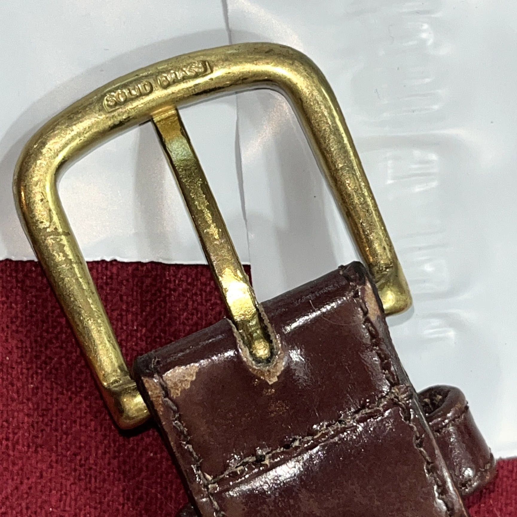 Vintage LEEGIN Belt Women Leather Alligator Brown 1” Wide Brass Buckle Adjustable Vintage? No Vtg Size ONE SIZE - 4 Thumbnail