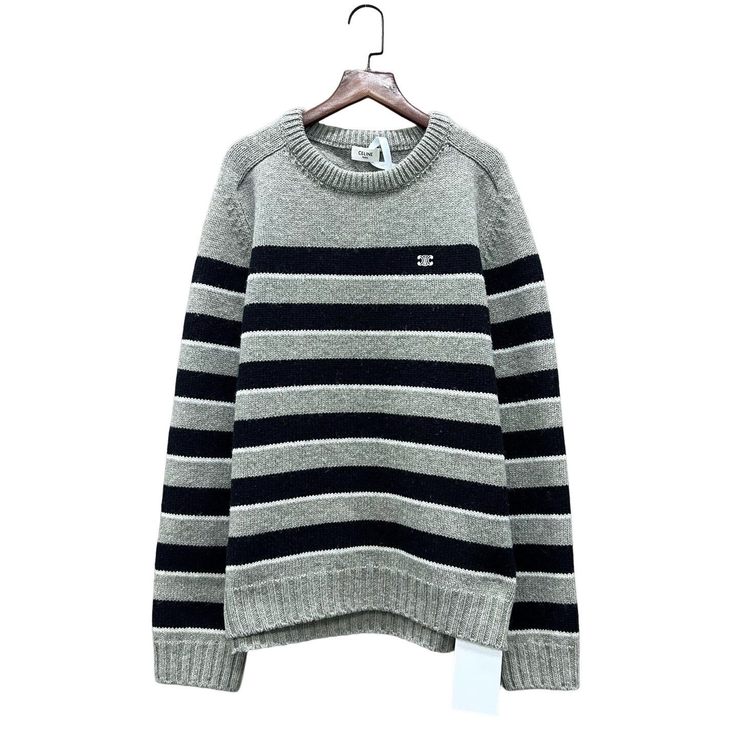 Celine CELINE Triomphe Striped Sweater Size L Size US L / EU 52-54 / 3 - 1 Thumbnail