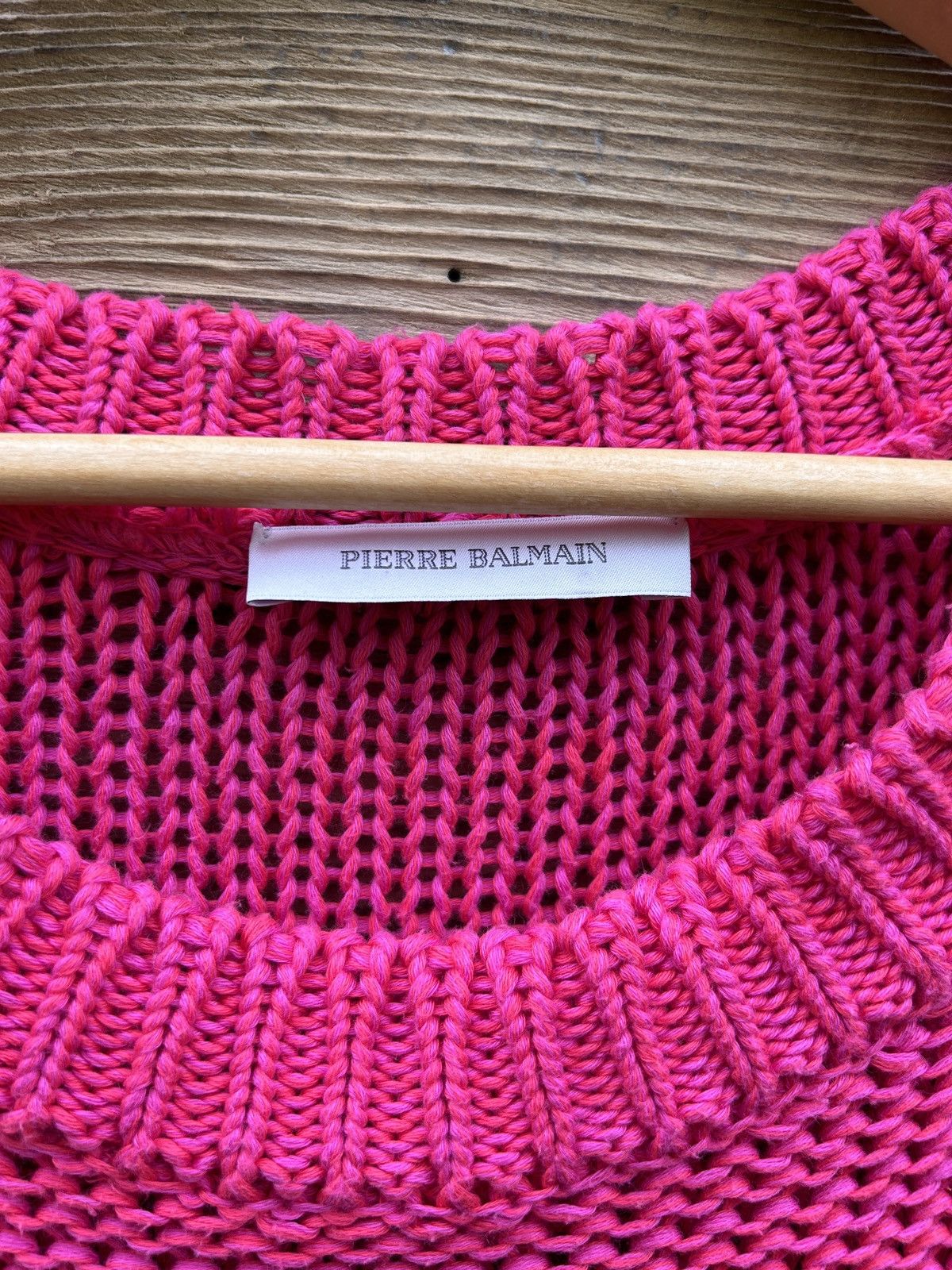Balmain Pierre Balmain Knitwear 100% Cotton Sweater In Pink Size M / US 6-8 / IT 42-44 - 7 Thumbnail