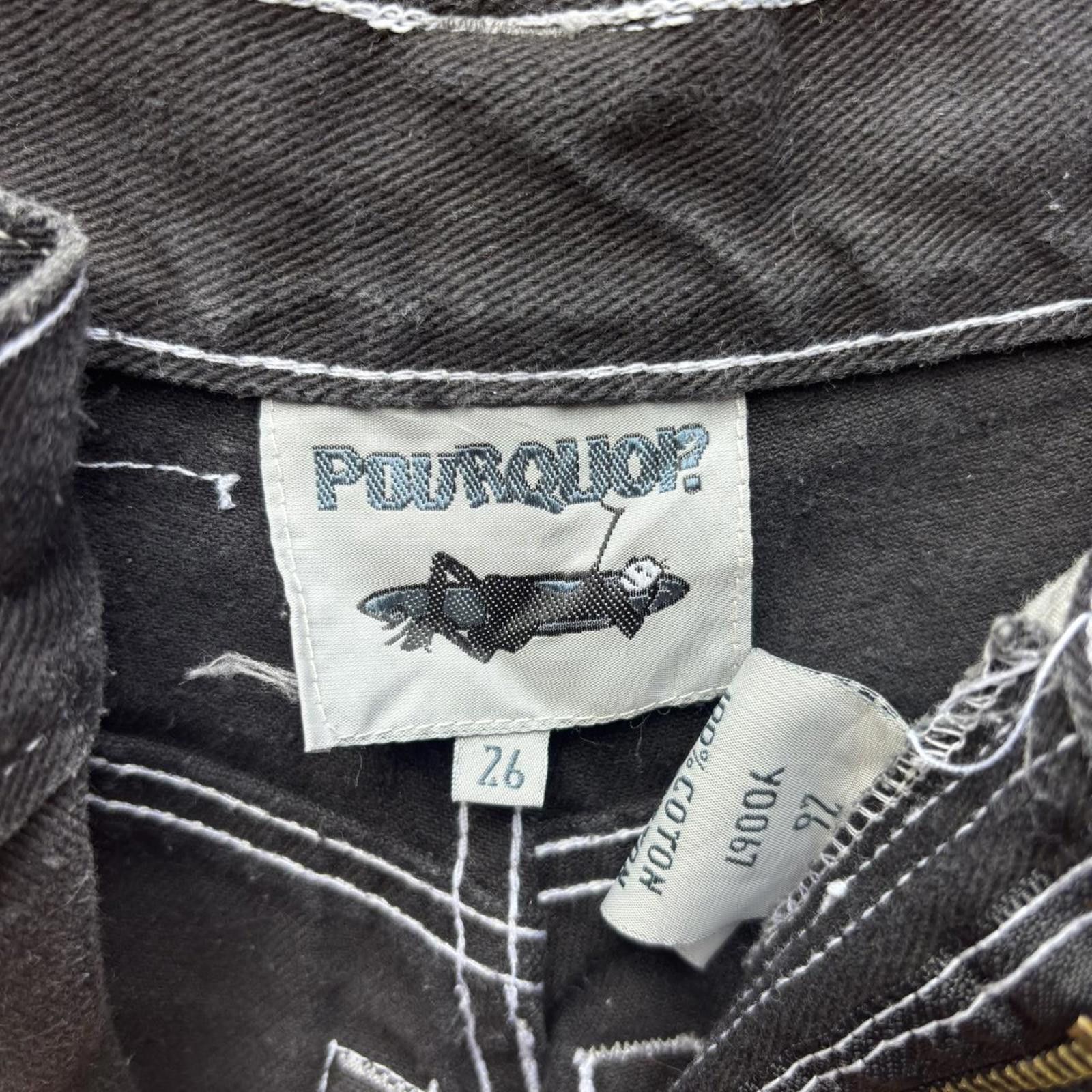 Other vintage black off stitch pourquoi jeans 90s 26 Size US 26 / EU 42 - 7 Thumbnail