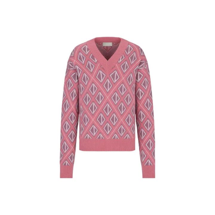 Dior Dior Pink Diamond Pattern Knit Sweater 0079 Size US M / EU 48-50 / 2 - 1 Thumbnail