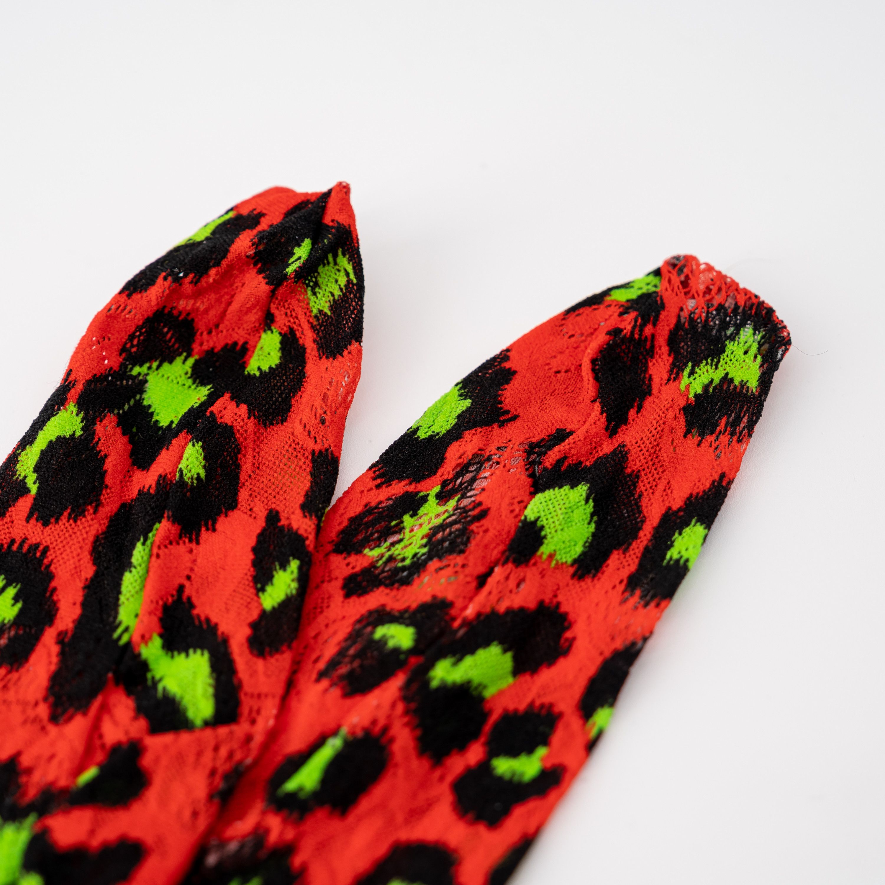 Gucci S - Gucci Red Stretch Tights Black Green Leopard Print Size ONE SIZE - 5 Thumbnail