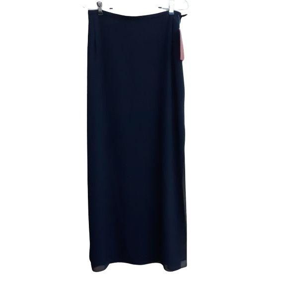Vintage Vtg 80s JS Collections Formal Maxi Skirt Black Sz 8 Double S Size 30" / US 8 / IT 44 - 1 Thumbnail