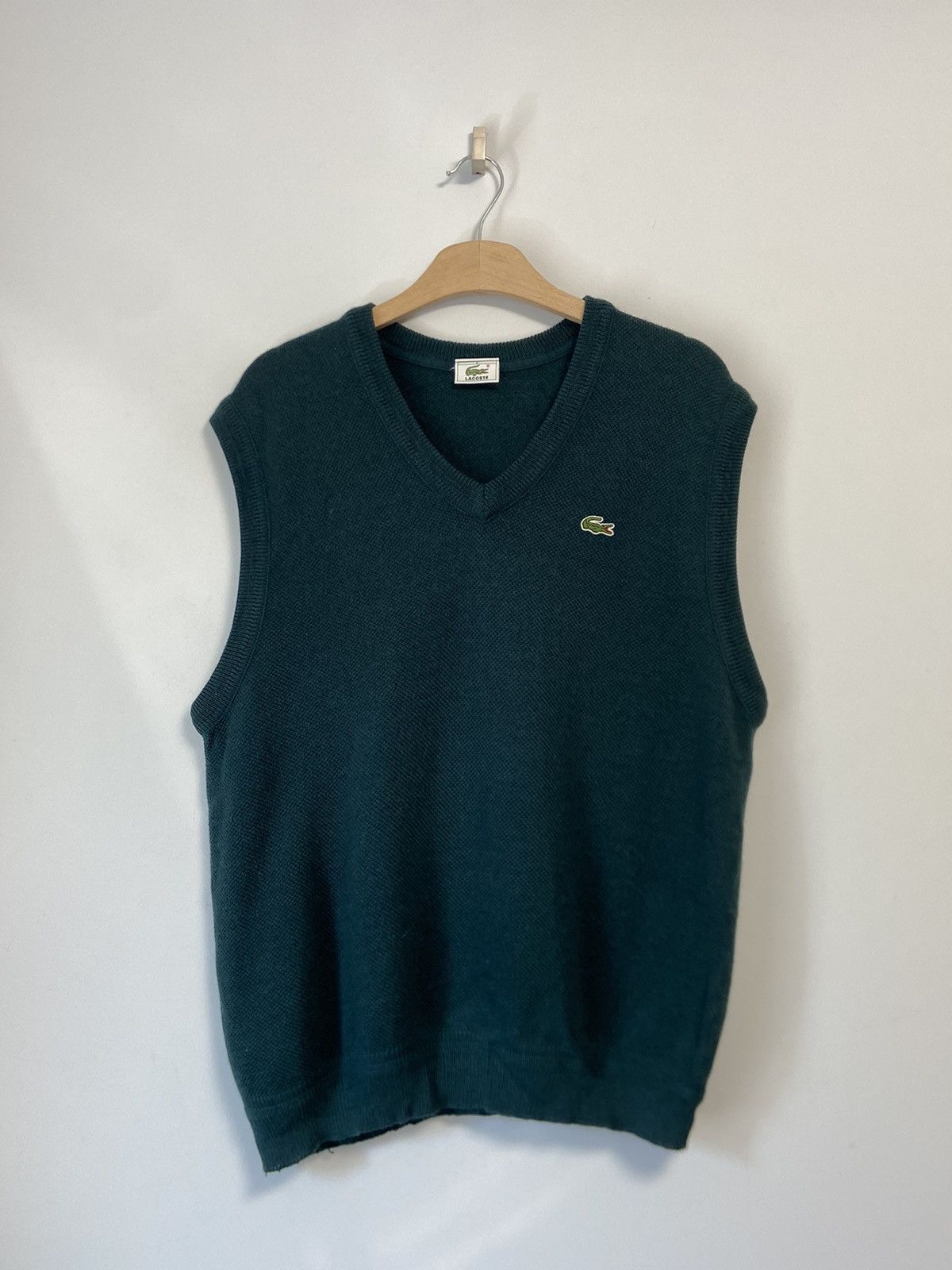 Lacoste × Vintage Lacoste Vintage 90’s Knitted Vest Y2K Size US L / EU 52-54 / 3 - 1 Thumbnail