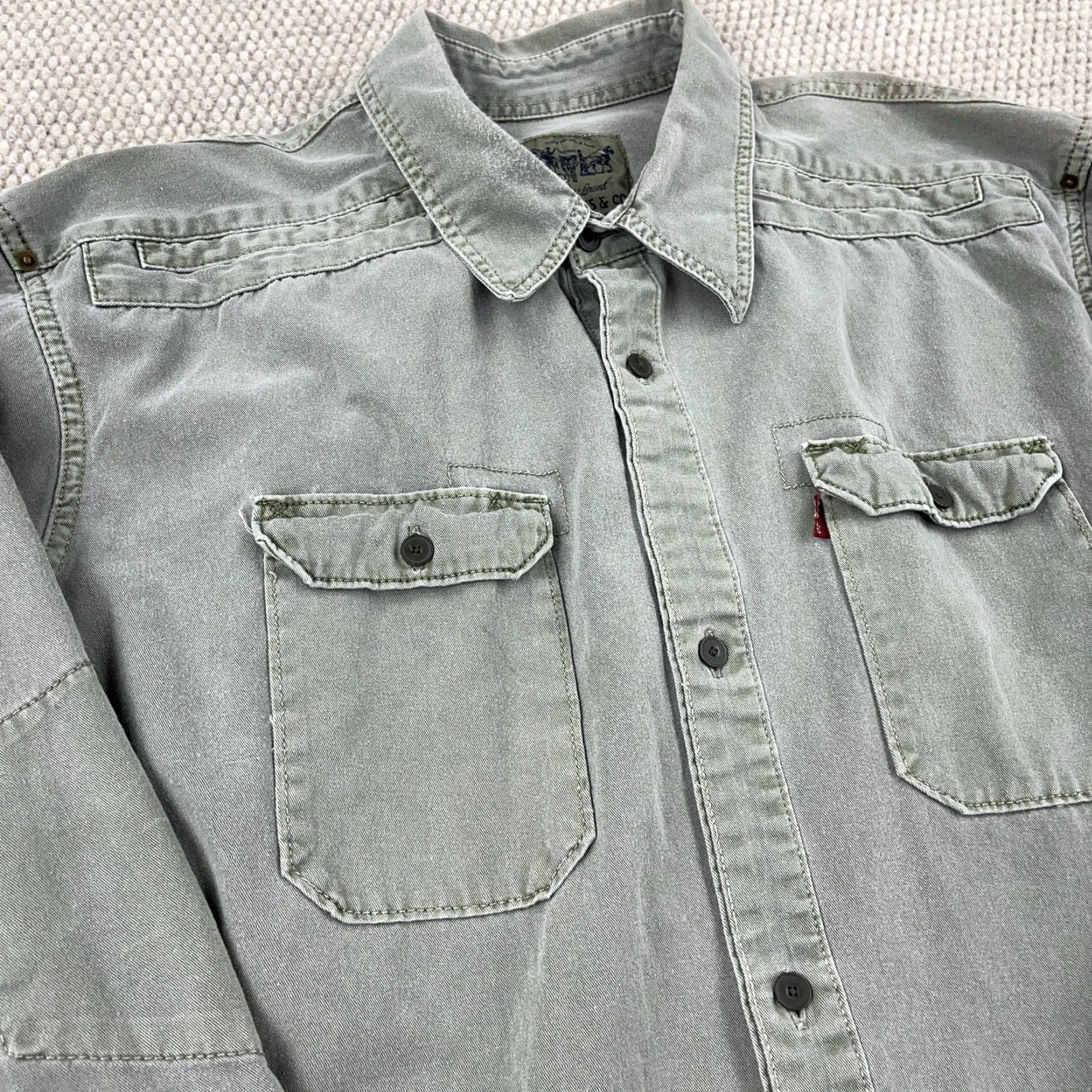 Levi's VINTAGE Levi’s Denim Western Shirt Mens XXL Green Button-Up Cowboy Y2K Size US XXL / EU 58 / 5 - 4 Thumbnail