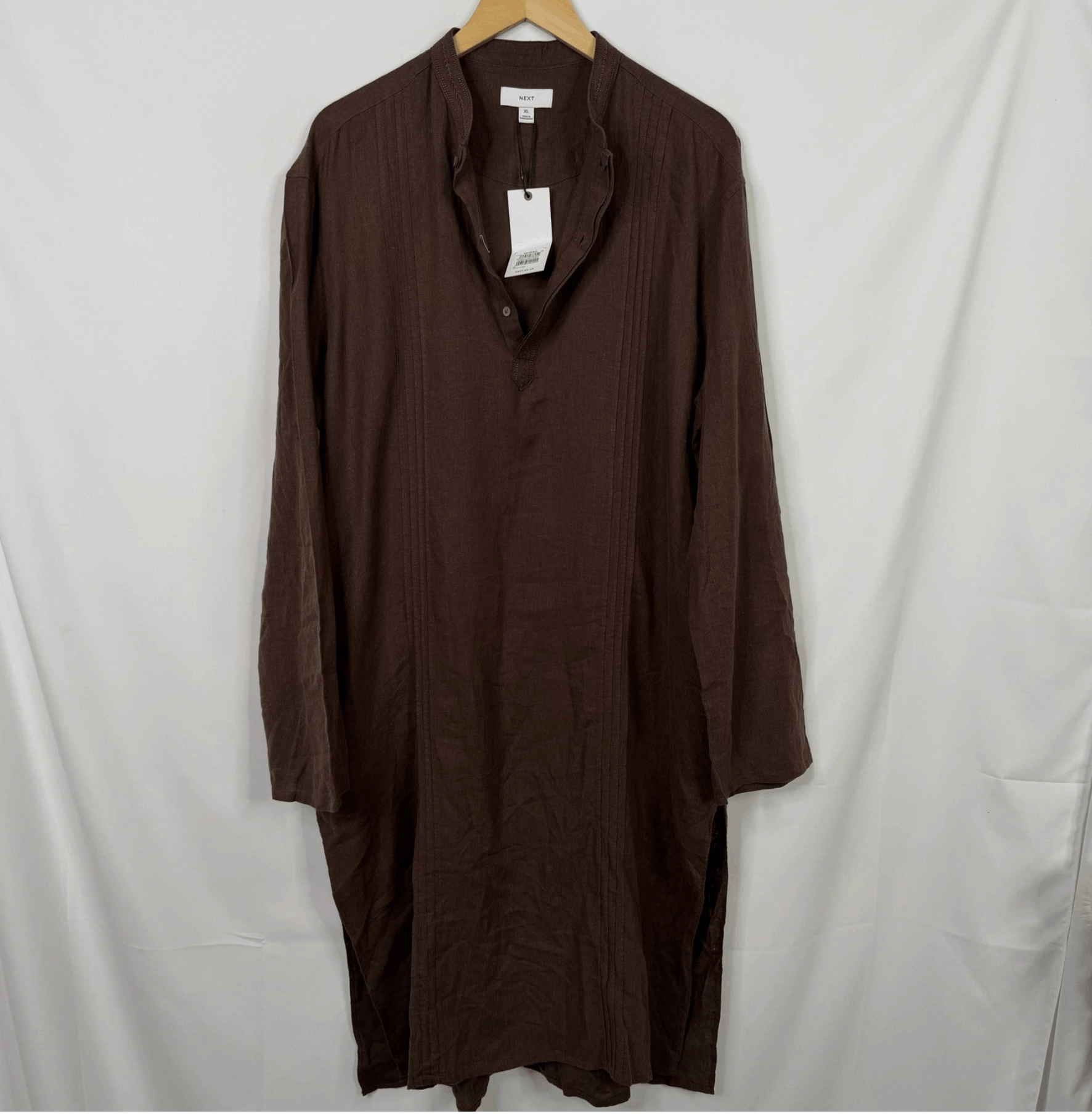 NEXT Next Mens Brown Linen Blend Tunic NWT Size US XL / EU 56 / 4 - 3 Thumbnail