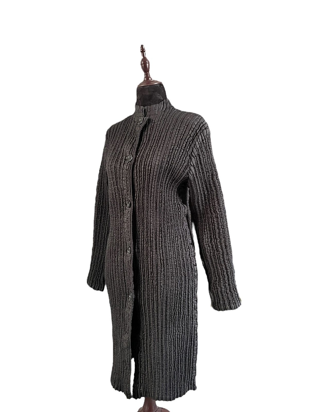 Issey Miyake 1980 Peplum by Yoshiki Hishinuma Pleated Wrinkles Long Coat Size S / US 4 / IT 40 - 13 Thumbnail