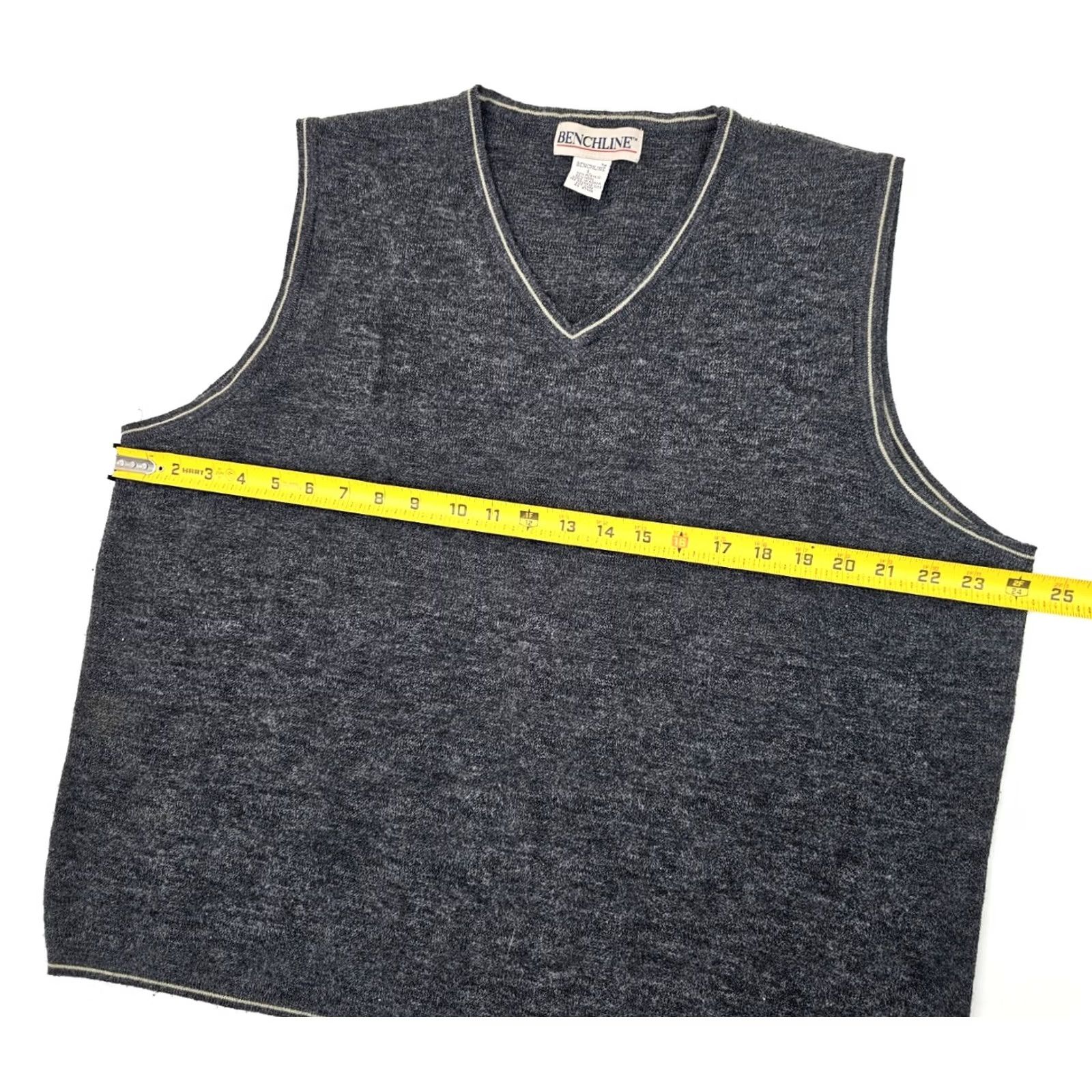 Vintage Vtg Benchline Vest Men L Gray Wool Blend Sleeveless V Neck Heathered Washable Size US L / EU 52-54 / 3 - 5 Thumbnail