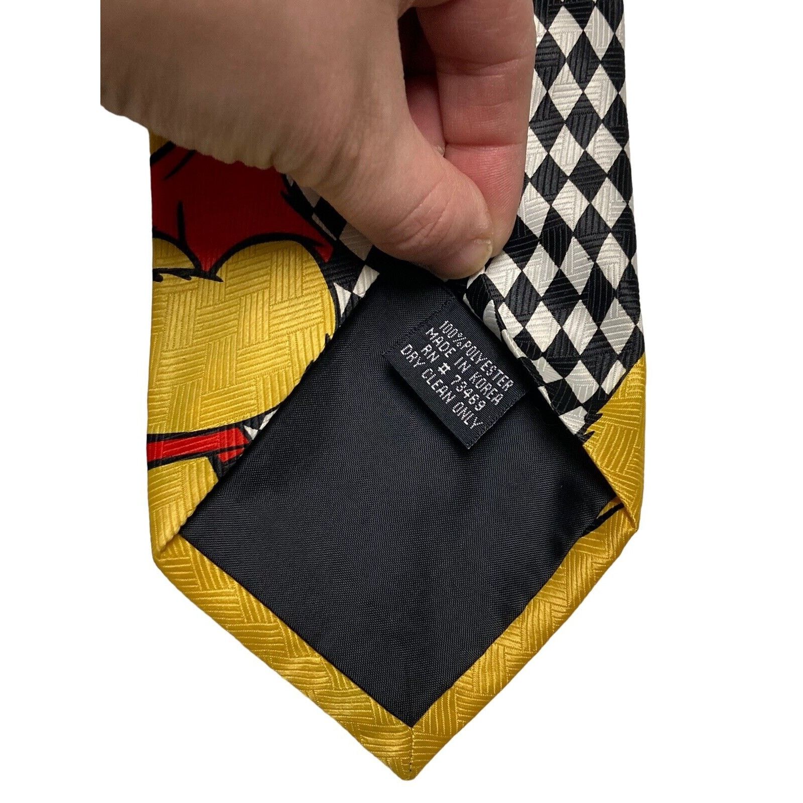 Disney Disney Winnie The Pooh Black White Diamond Pattern Necktie Size ONE SIZE - 5 Thumbnail