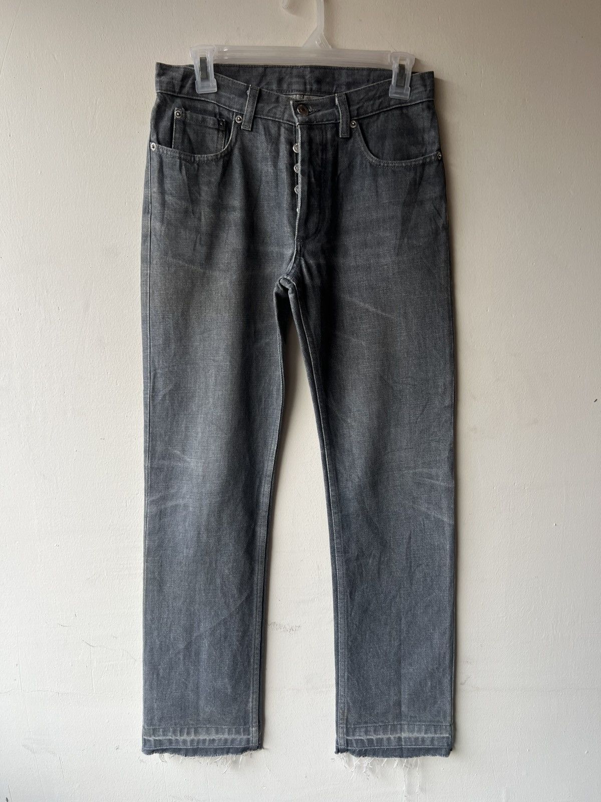 Vintage Helmut Lang Italian Cut Faded Mud Grey Denim Jeans