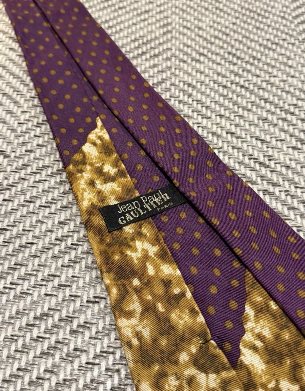 Jean Paul Gaultier Jean Paul Gaultier Polka Dot Patchwork Tie K24 Size ONE SIZE - 5 Thumbnail