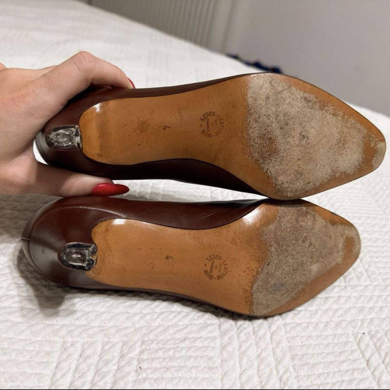 Designer × Vintage Stepane Kelian heels shoes size 4 france leather brown Size US 8.5 / IT 38.5 - 8 Thumbnail
