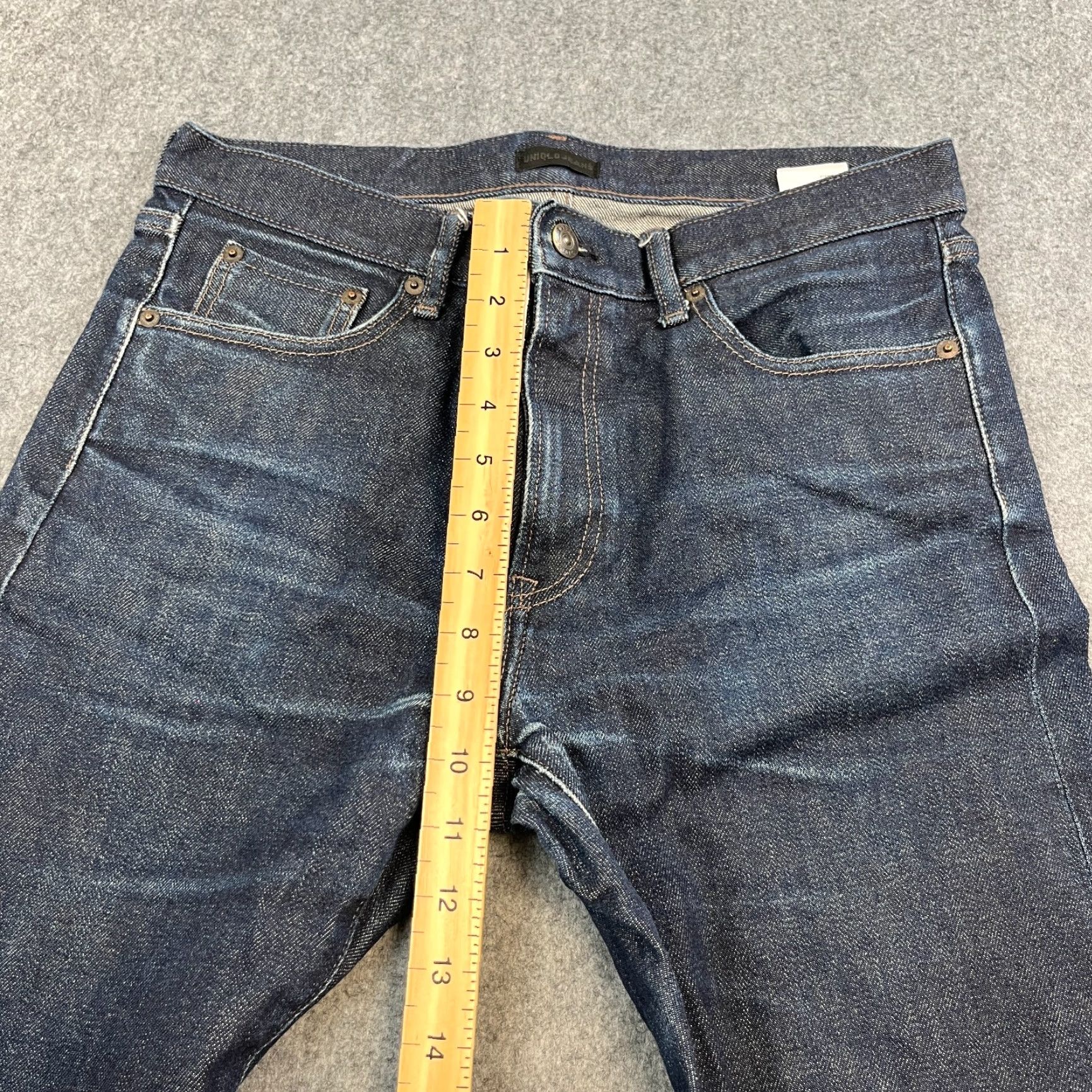Uniqlo Uniqlo Mens Jeans Slim Straight Fit 32 32 Dark Blue Indigo Denim Slim 32 Jeans Mens Reg 5-Pocket Design Blue Mid Rise Buttons Zip Casual Vintage No Size US 32 / EU 48 - 5 Thumbnail
