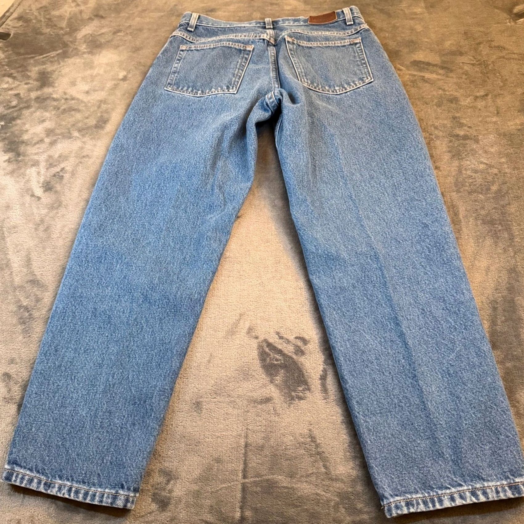 Vintage LL Bean Jeans Womens 12 Petite High Rise Straight Leg Blue 30x27.5" Classic Fit Denim 5-Pocket Button Zip Easy Care Modern N/A Size 34" / US 12 / IT 48 - 4 Thumbnail