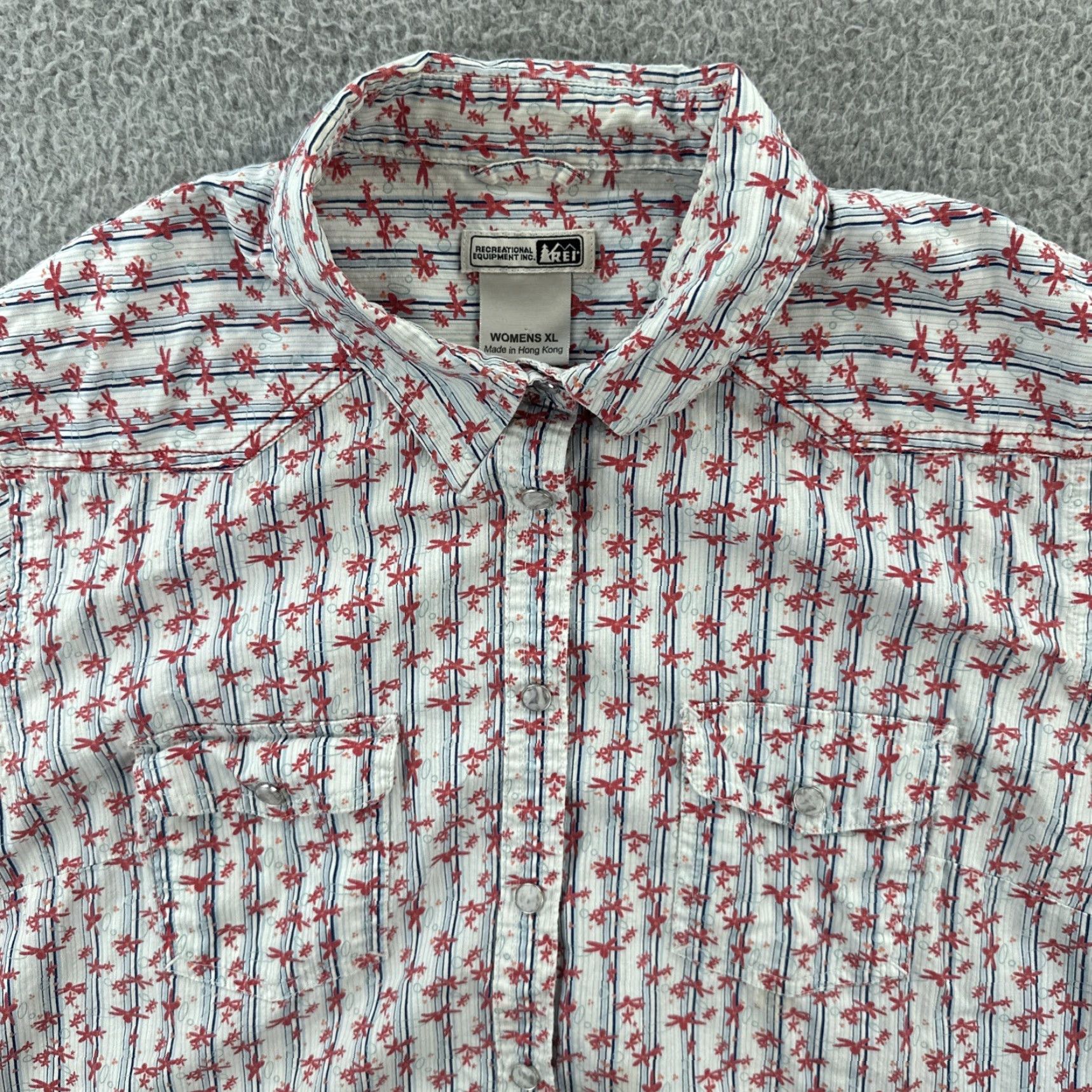 Vintage REI Women's XL Floral Pearl Snap Shirt Western Theme Shirt EUC Size XL / US 12-14 / IT 48-50 - 5 Thumbnail
