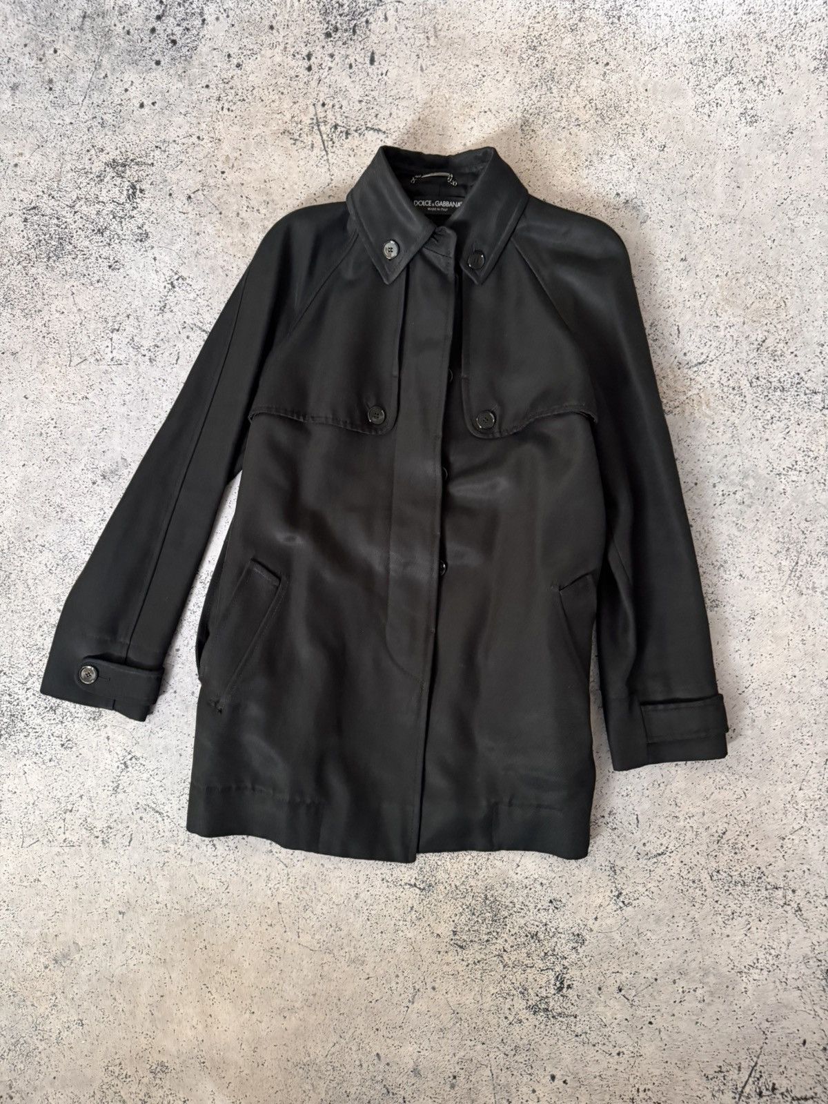 Dolce & Gabbana DOLCE & GABBANA Nylon Trench Coat Black 44 Size M / US 6-8 / IT 42-44 - 2 Thumbnail