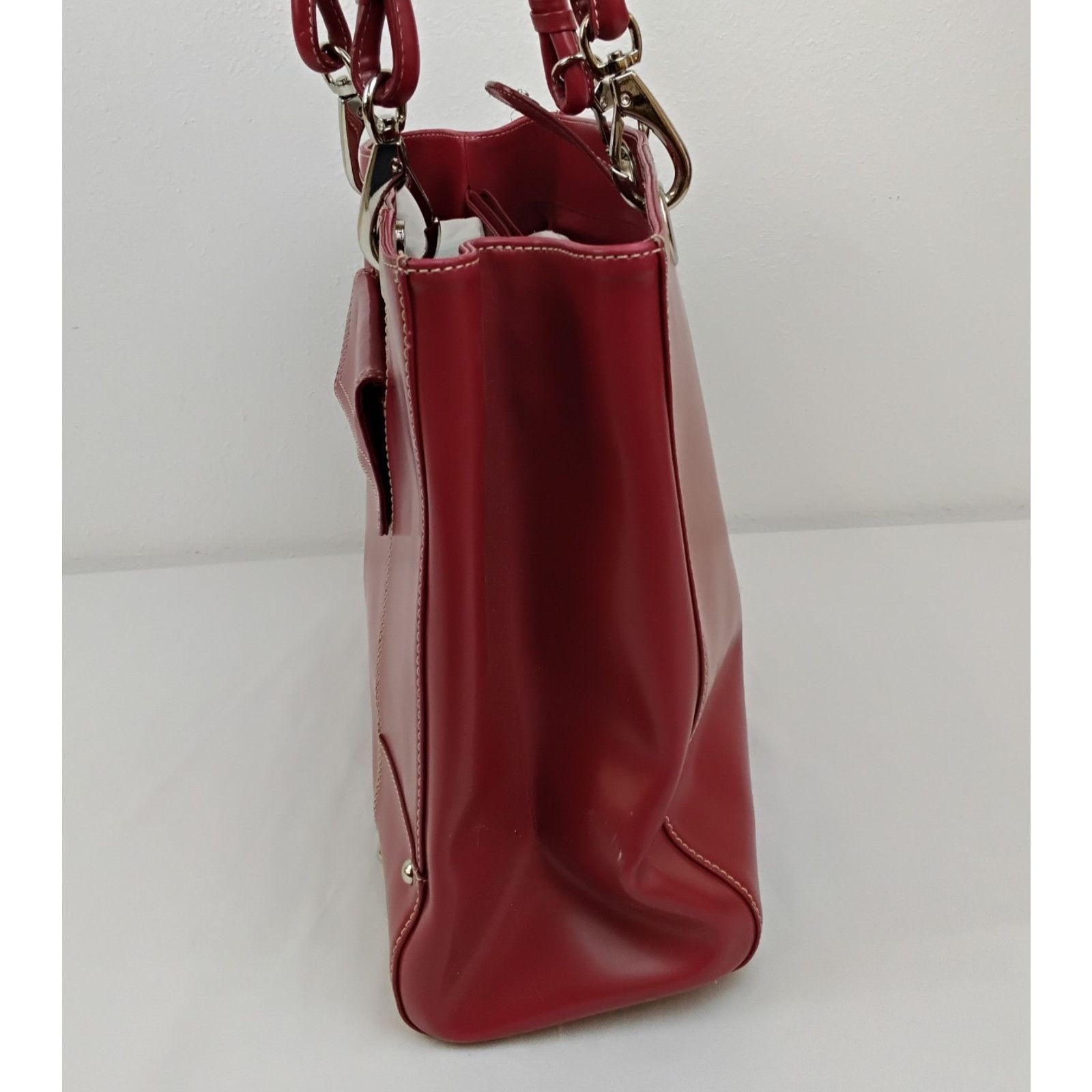 Wilsons Leather Wilson's Leather Large Tote Bag Purse Red Leather Size ONE SIZE - 5 Thumbnail