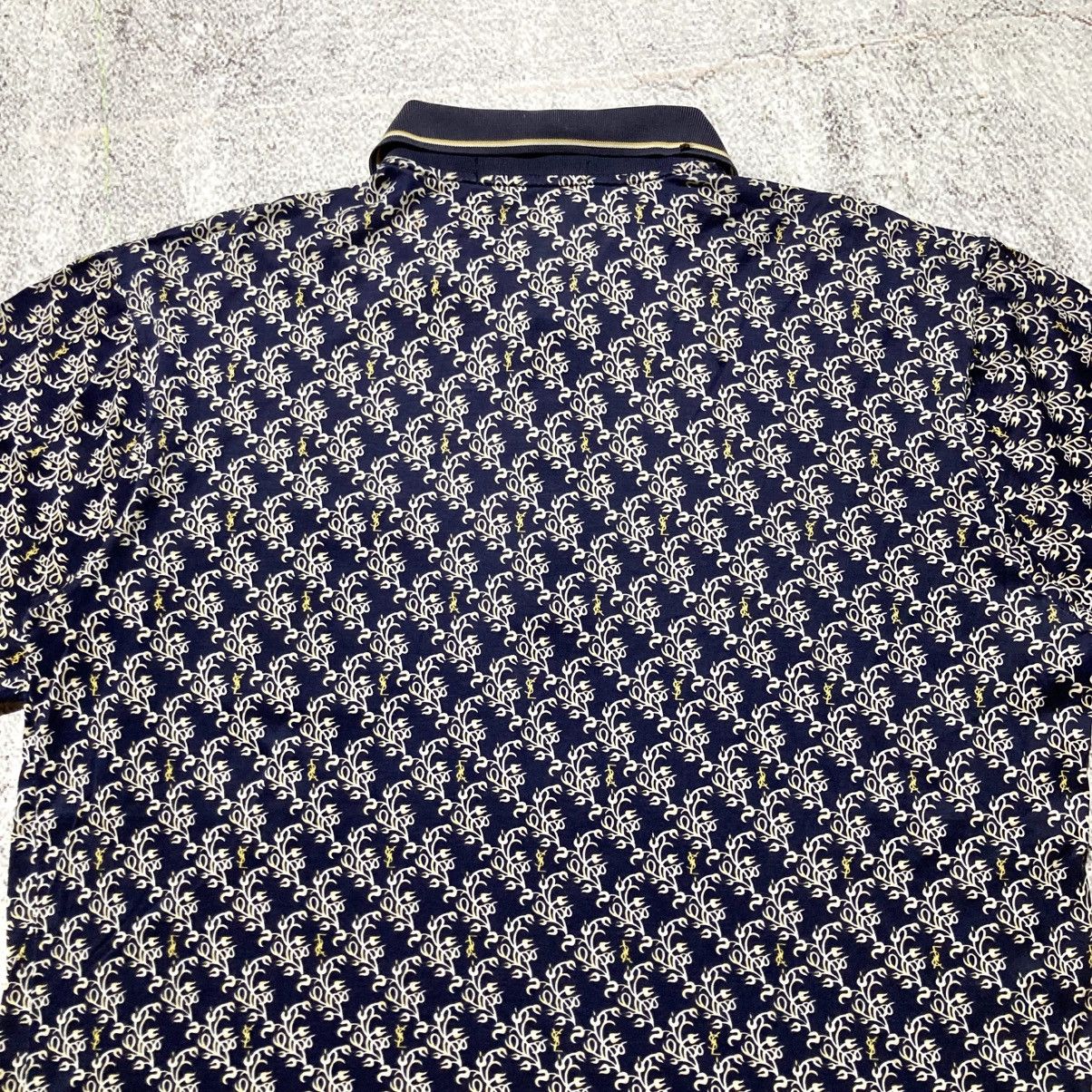 Yves Saint Laurent 1990s Yves Saint Laurent Pour Homme Monogram Polo Shirt Size US XL / EU 56 / 4 - 13 Thumbnail