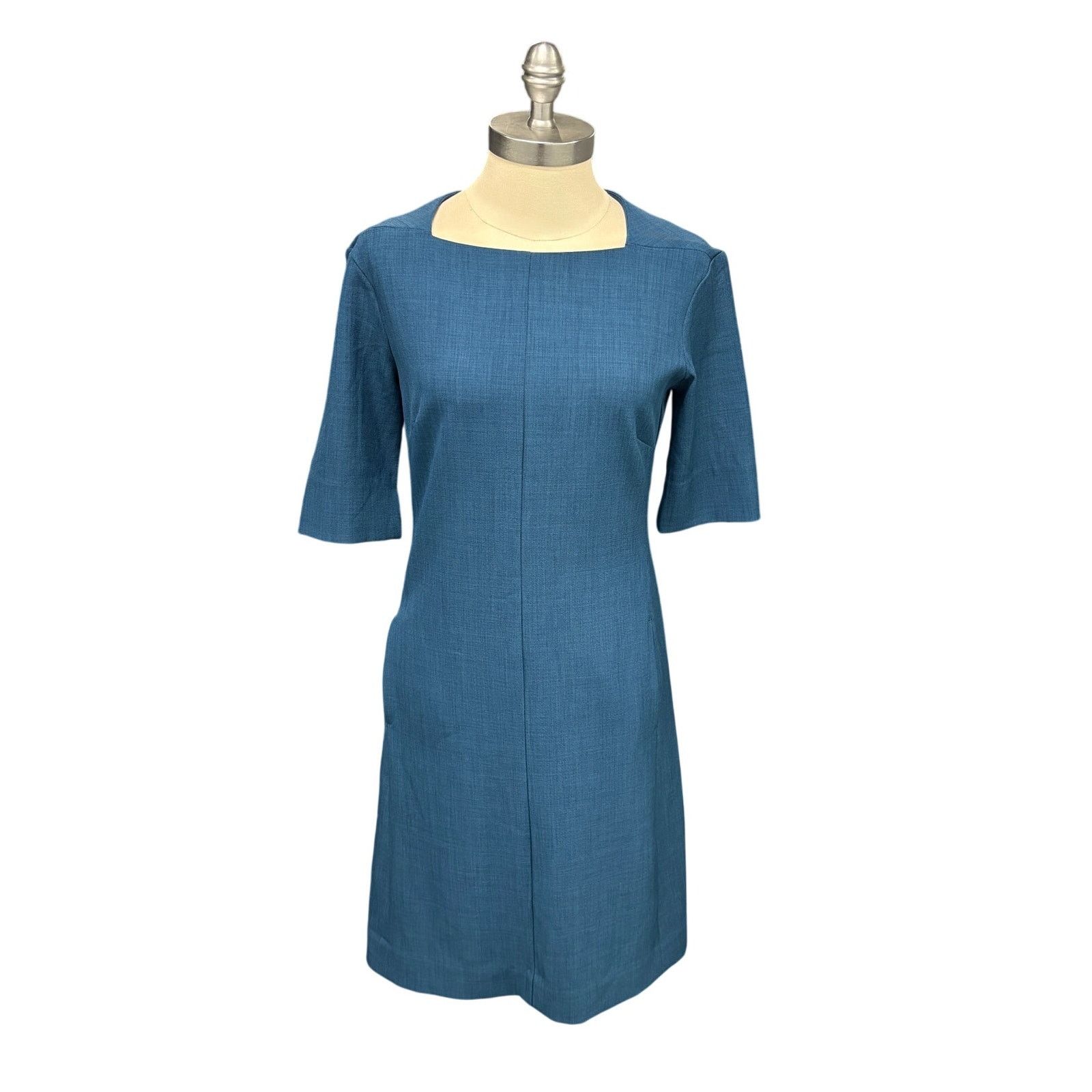 Other M.M. Lafleur Wondertex Emily Dress Size 4 Square Neck Blue Size S / US 4 / IT 40 - 7 Thumbnail