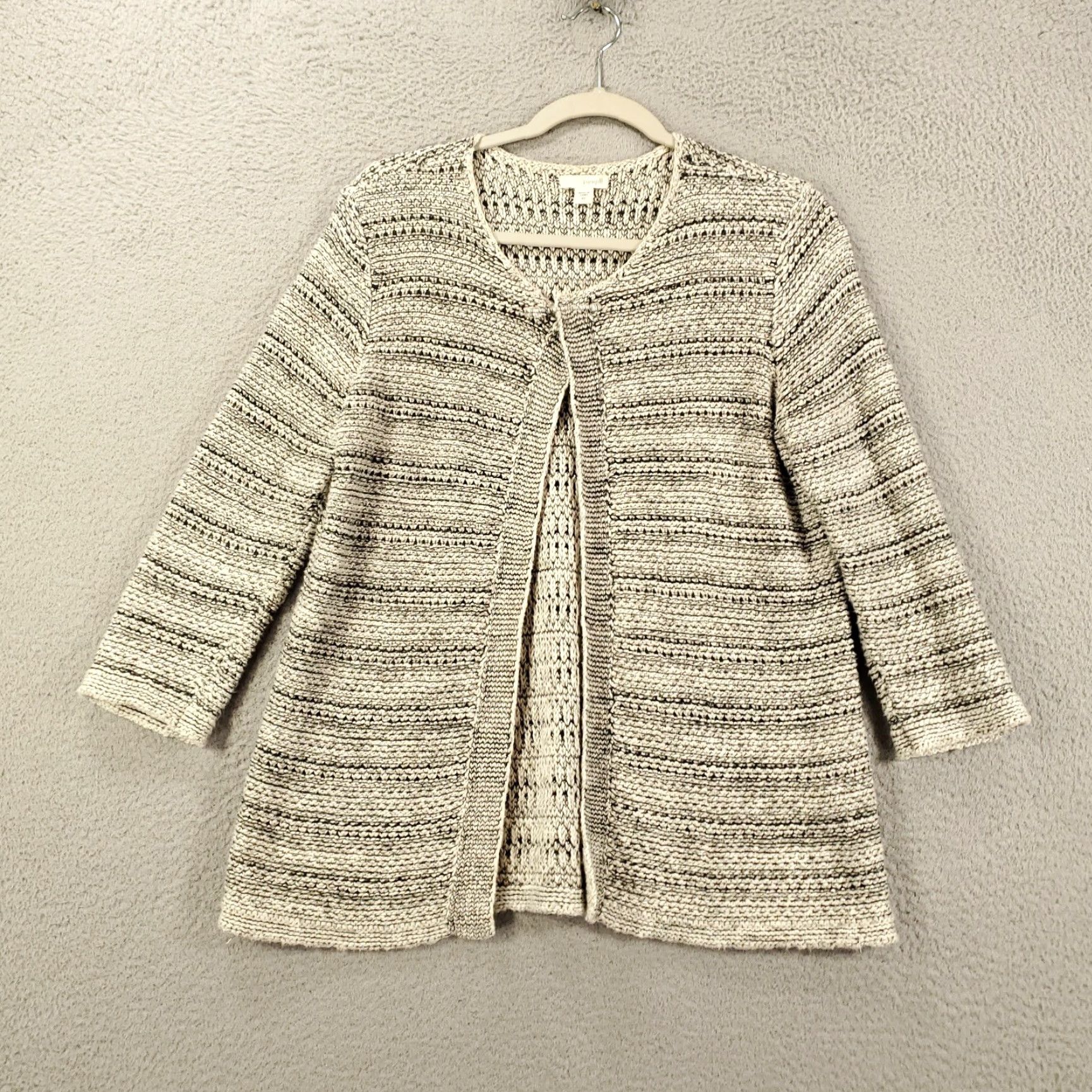 J. Jill VINTAGE Jill Cardigan Sweater Womens XS Gray Big Safety Pin Closure Open Knit Thick Size XS / US 0-2 / IT 36-38 - 4 Thumbnail