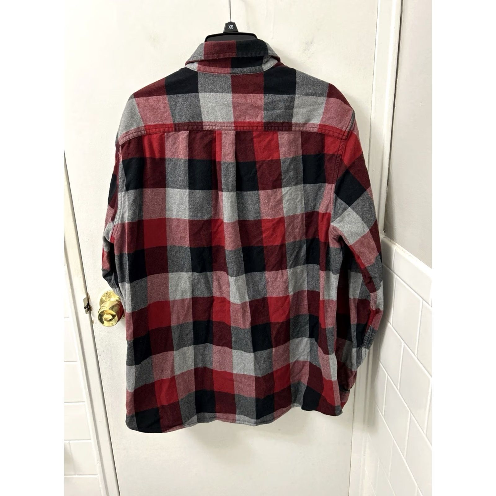 Eddie Bauer VINTAGE Eddie Bauer Flannel Shirt Mens L Buffalo Plaid Button-Down Long Sleeve Black Red Grey Size US L / EU 52-54 / 3 - 5 Thumbnail