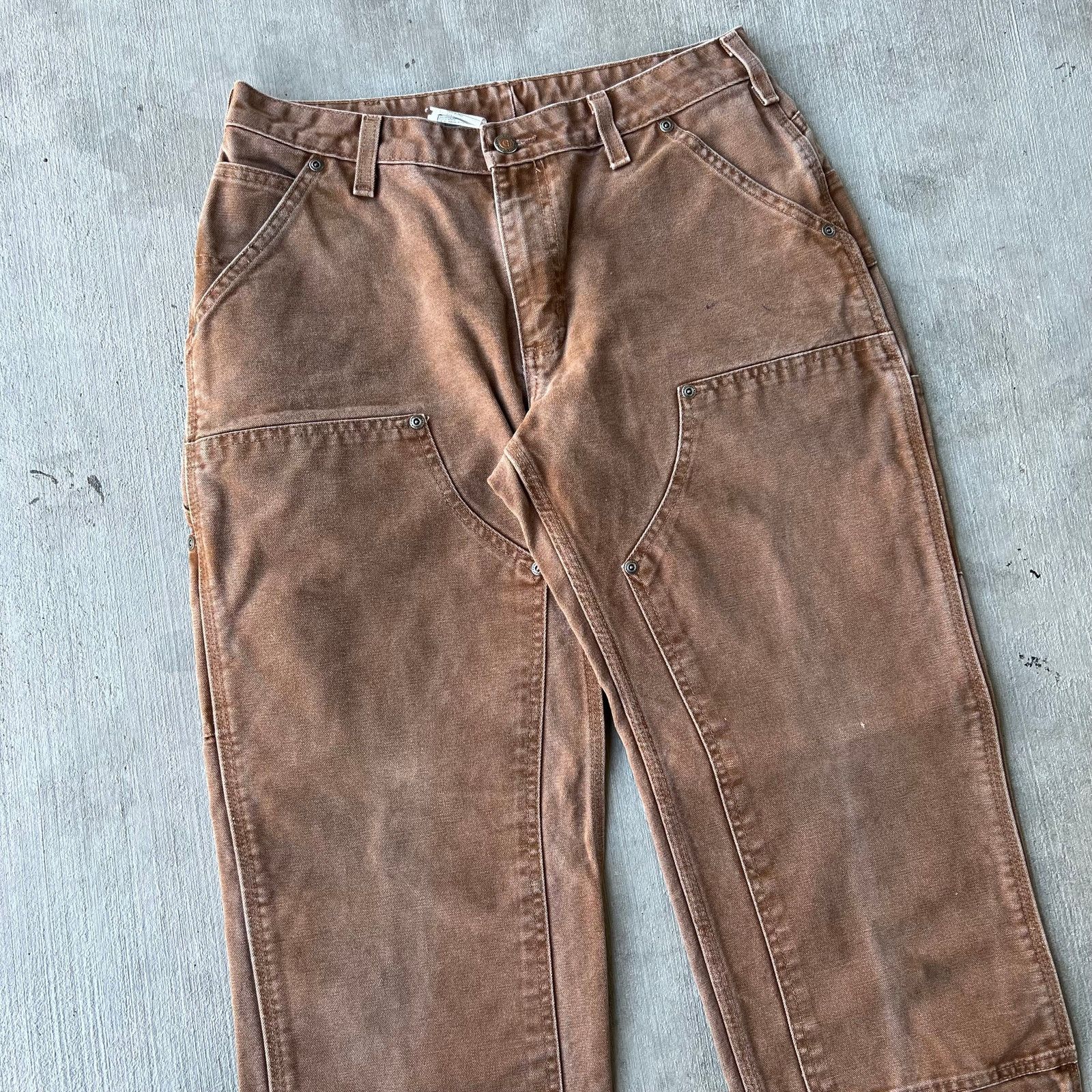 Carhartt × Vintage Carhartt brown WOMENS double knee work wear carpenter pants Size US 28 / EU 44 - 2 Thumbnail