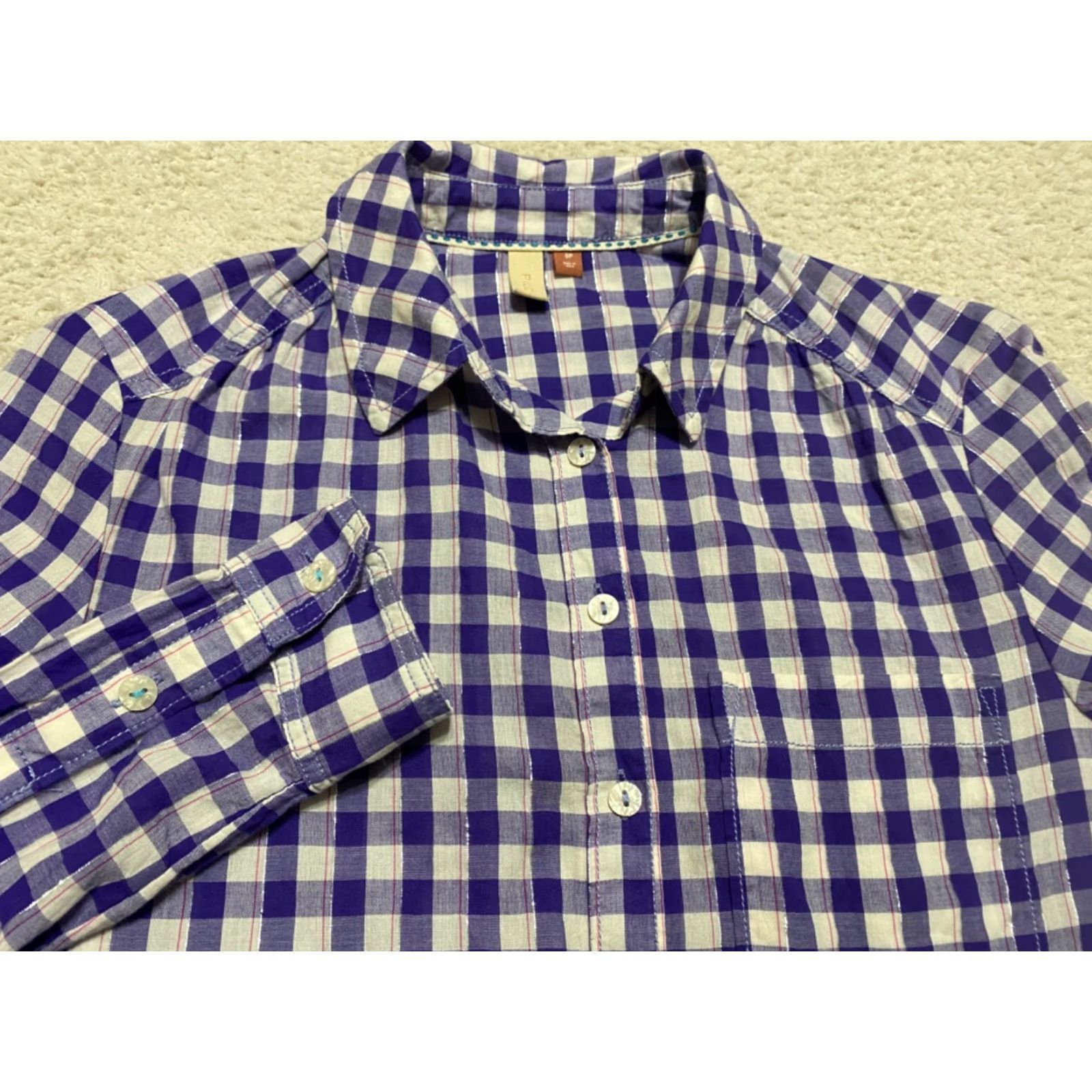 Vintage Pilcro Shirt Womens PS Button-Down Plaid Long Sleeve Cotton Blue Size S / US 4 / IT 40 - 2 Thumbnail